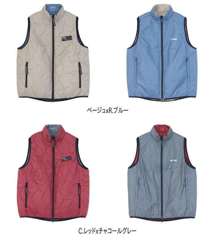 ワイルドシングス リバーシブルビレイベスト メンズ 中綿キルティング プリマロフト