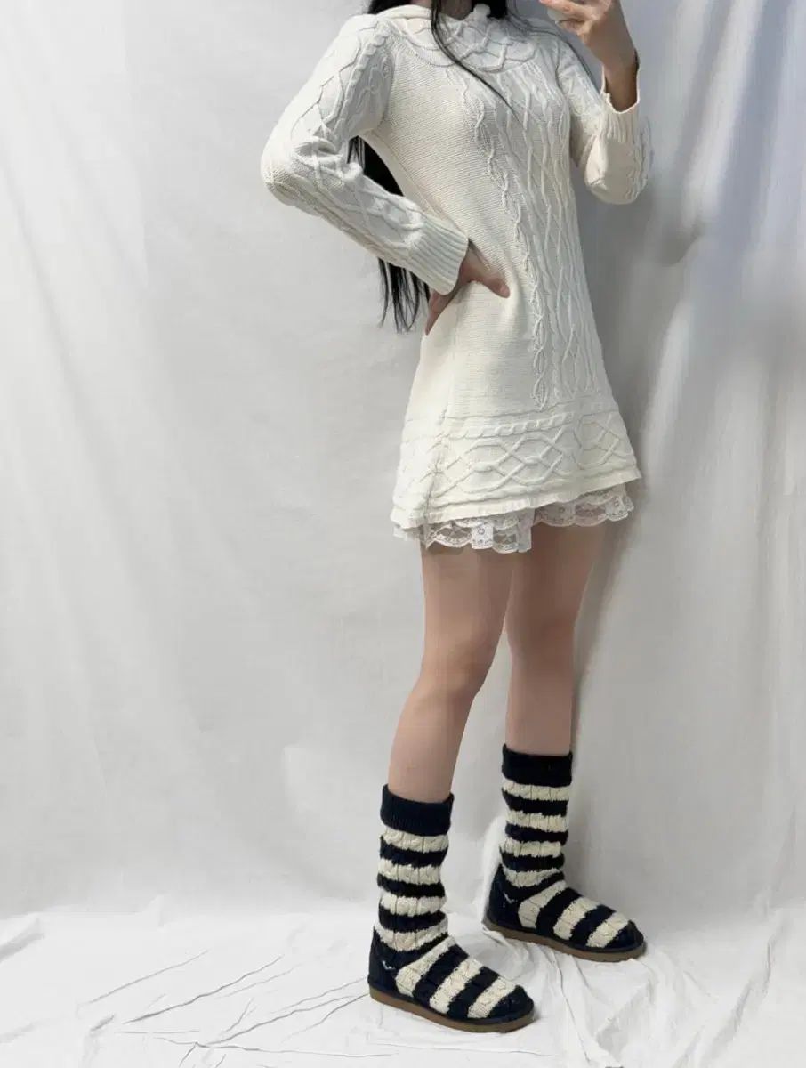 OPS コットンケーブルニット