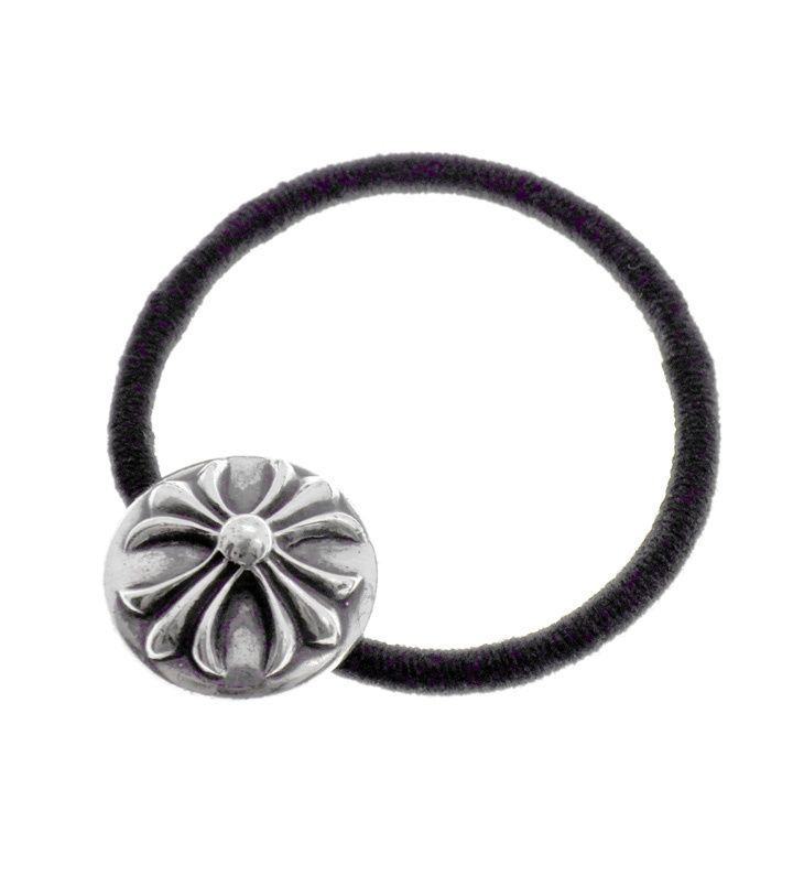 クロムハーツ CHROME HEARTS クロスボール ボタン ヘアゴム シルバー コンチョ ブレスレット 46102