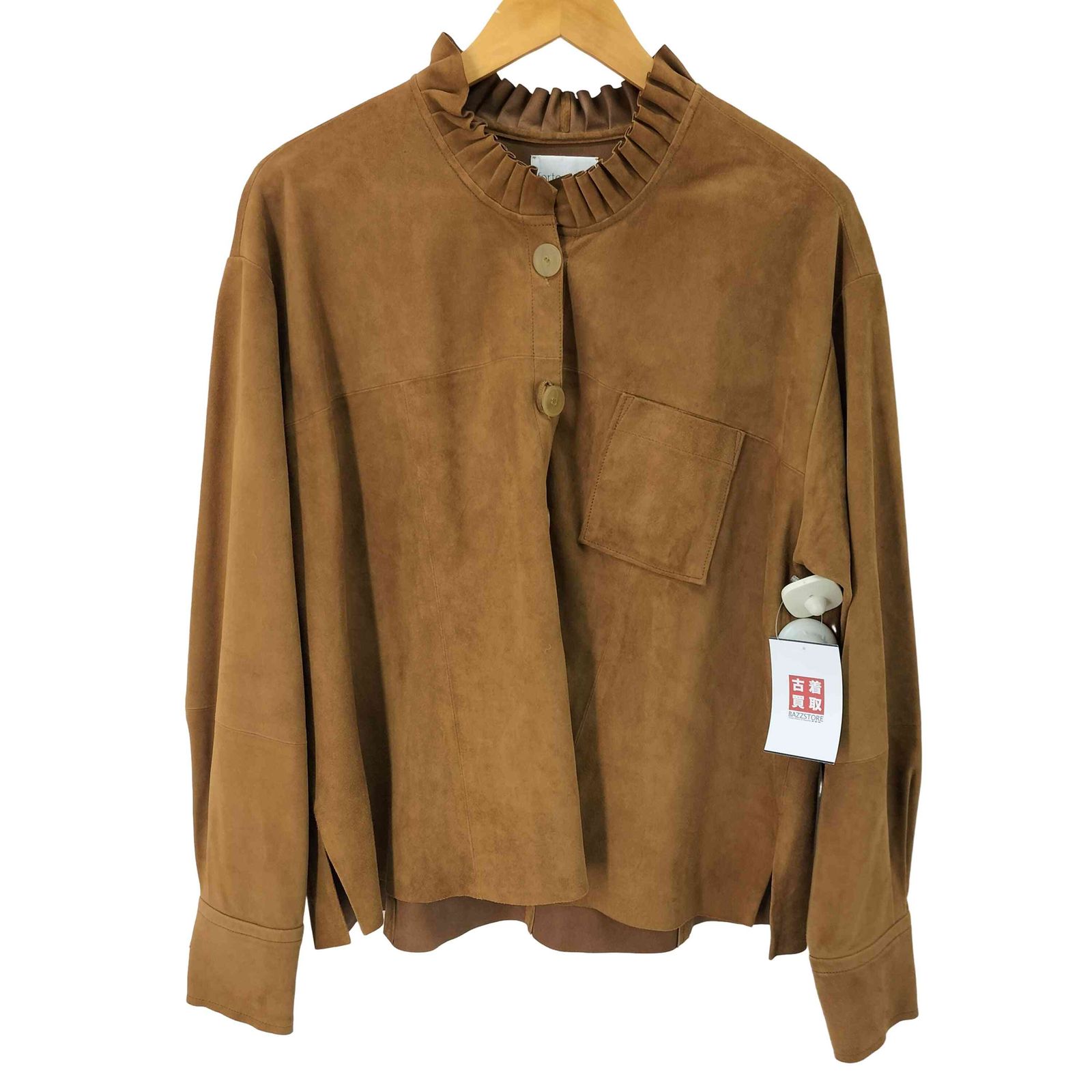 フォルテフォルテ forte forte フリルカラー リアルスエード レザー