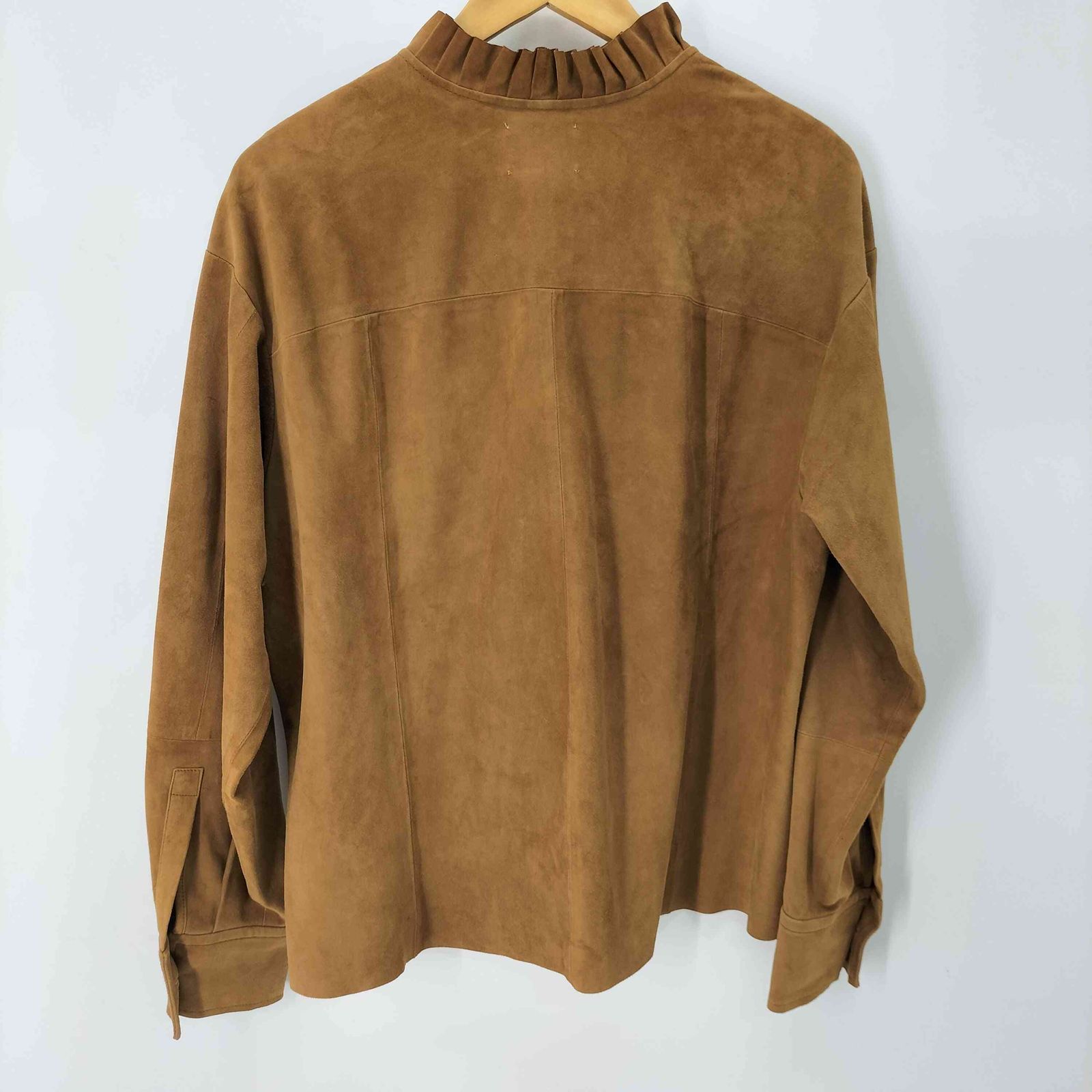 forte forte(フォルテフォルテ) フリルカラー リアルスエード レザーシャツ レディース  2【中古】【ブランド古着バズストア】 フォルテフォルテ forte forte フリルカラー リアルスエード レザー