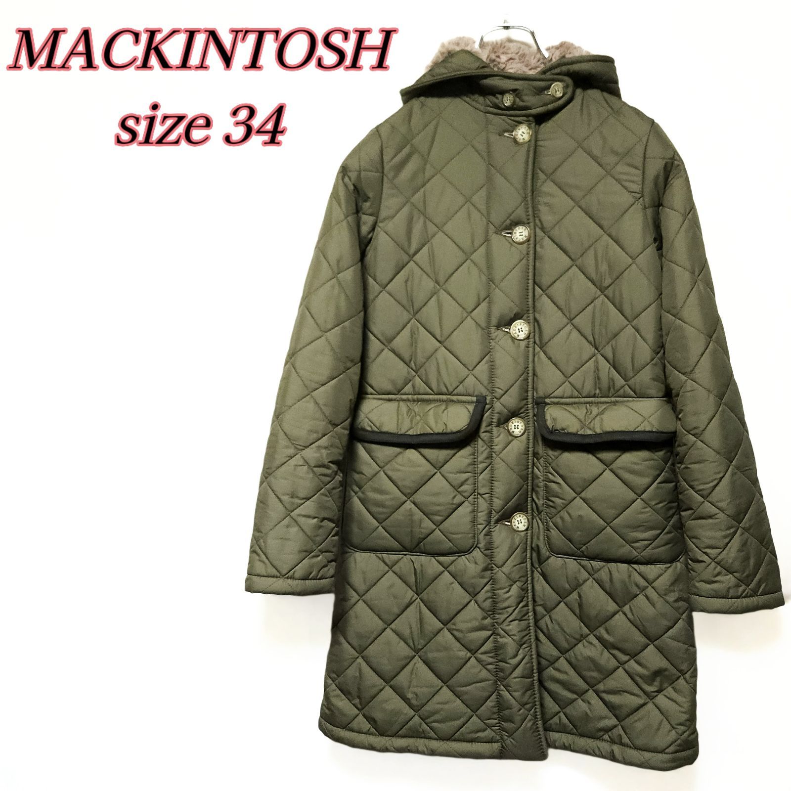 美品】英国製 MACKINTOSH グランジボアキルティングコート カーキ34