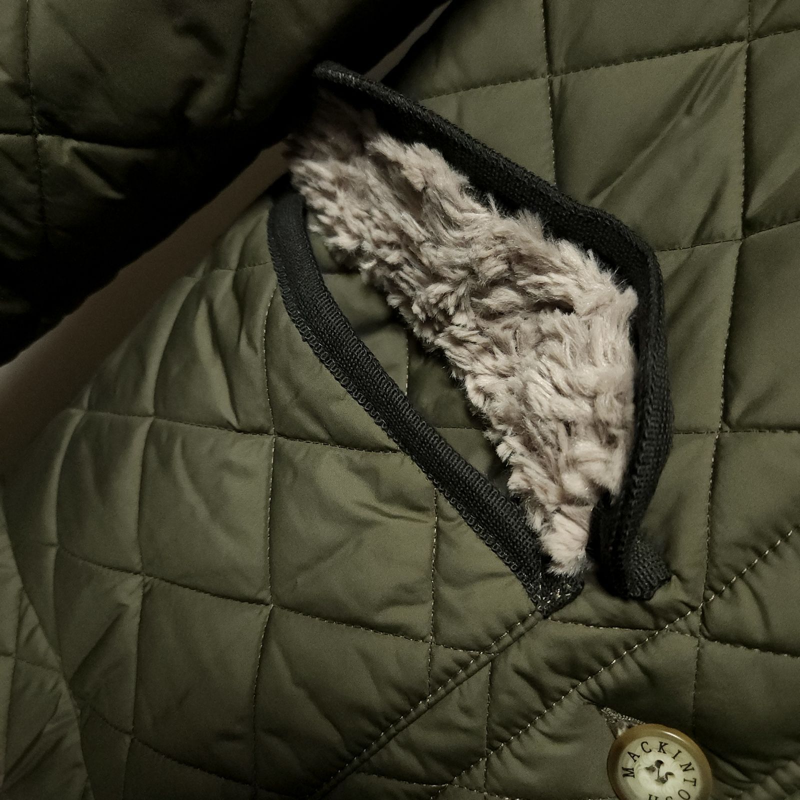 美品】英国製 MACKINTOSH グランジボアキルティングコート カーキ34