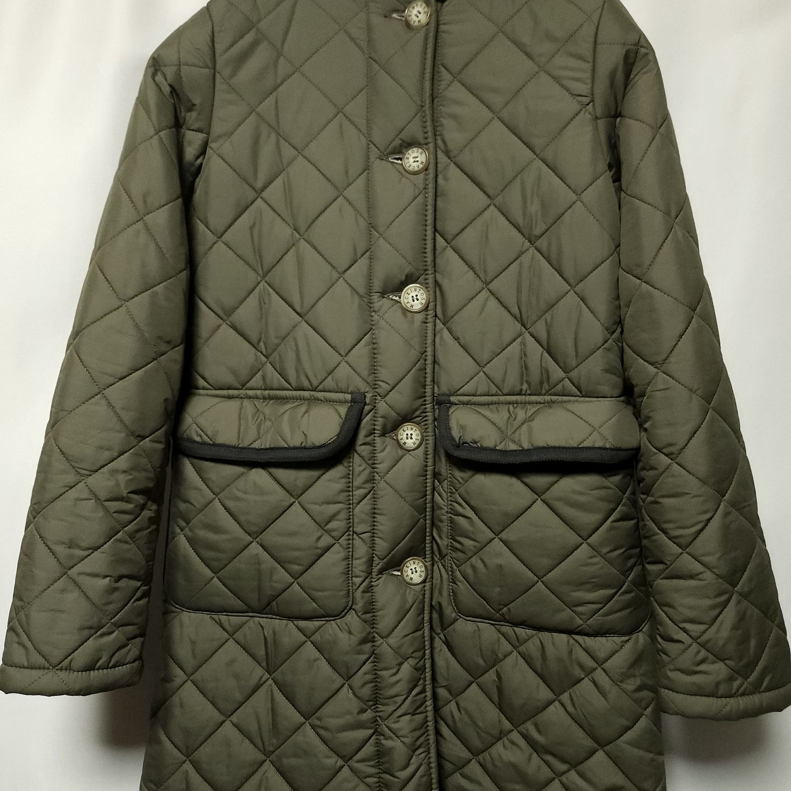 美品】英国製 MACKINTOSH グランジボアキルティングコート カーキ34