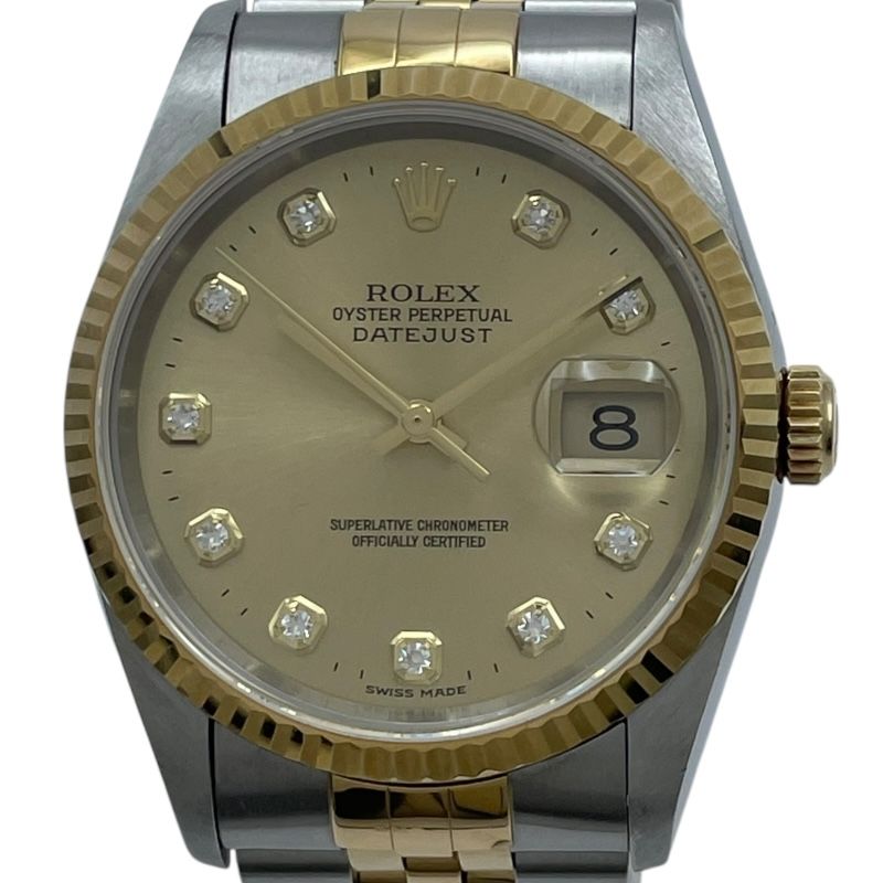 ロレックス ROLEX デイトジャスト36 16233G ゴールド K18YG×SS 自動