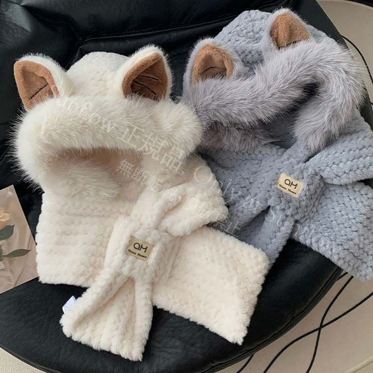 新品未使用】 ネックウォーマー おしゃれ フード付きマフラー マフラー