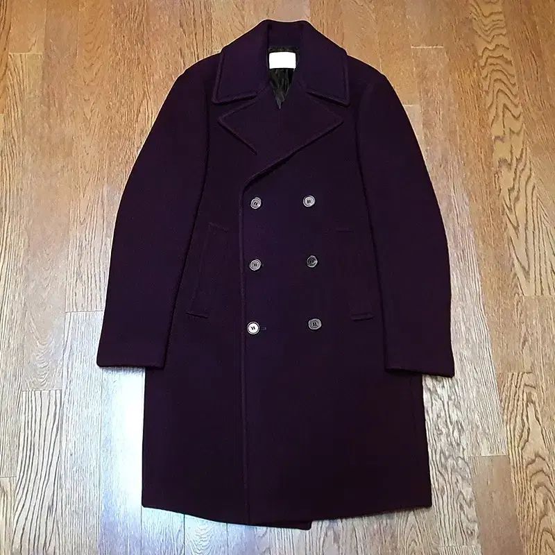 M SANDRO サンドロ ベーシック ピーコート ワイン バーガンディ