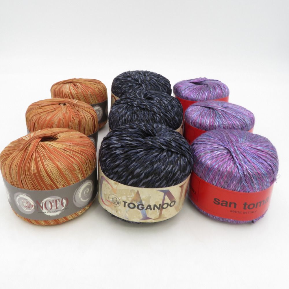 PUPPY パピー 毛糸 9玉セット サントーマ（san toma）ノト（NOTO）トガノオ（TOGANOO） レーヨン・コットン・指定外繊維 春夏 未使用品