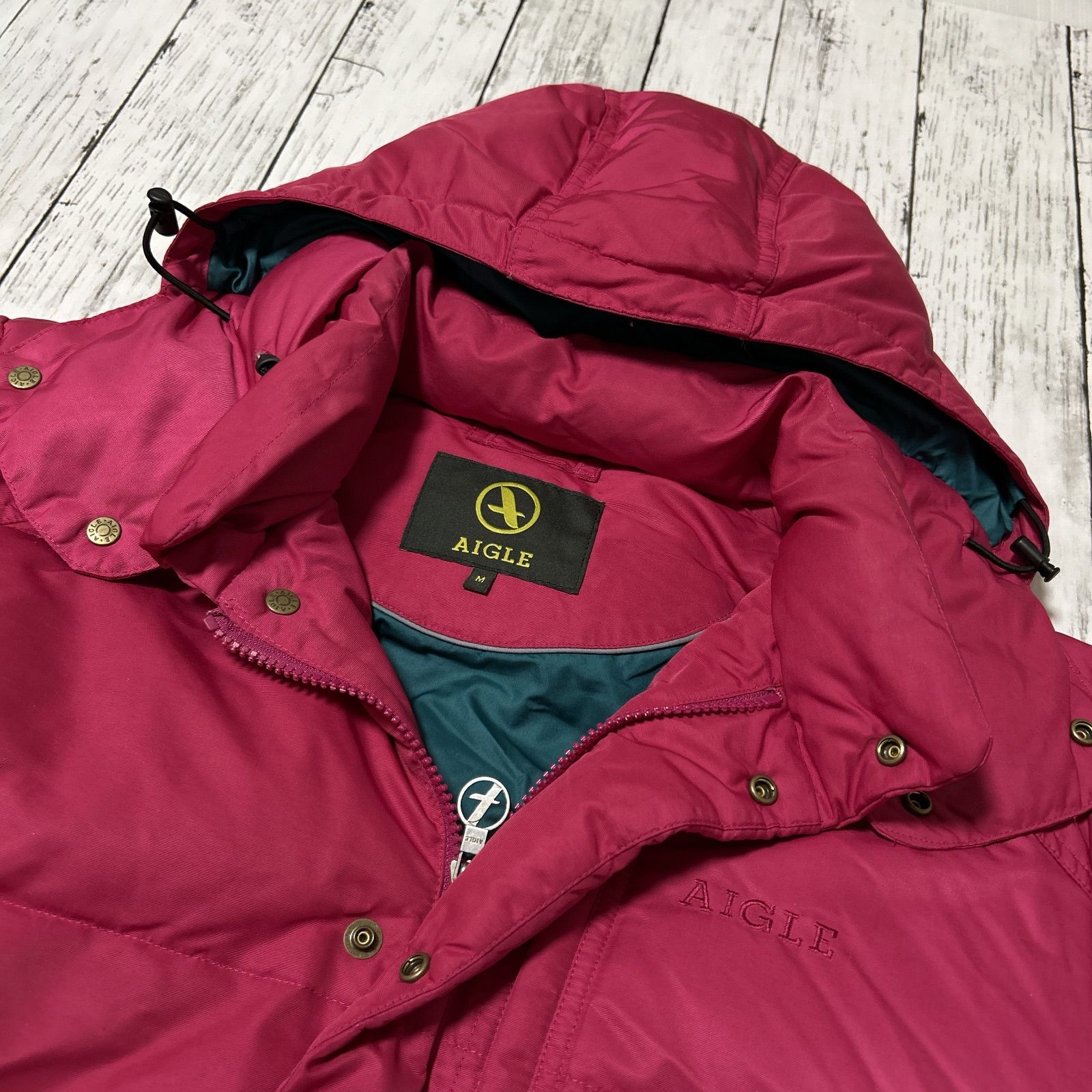 AIGLE エーグル メンズ ダウンジャケット M フード 取り外し可 