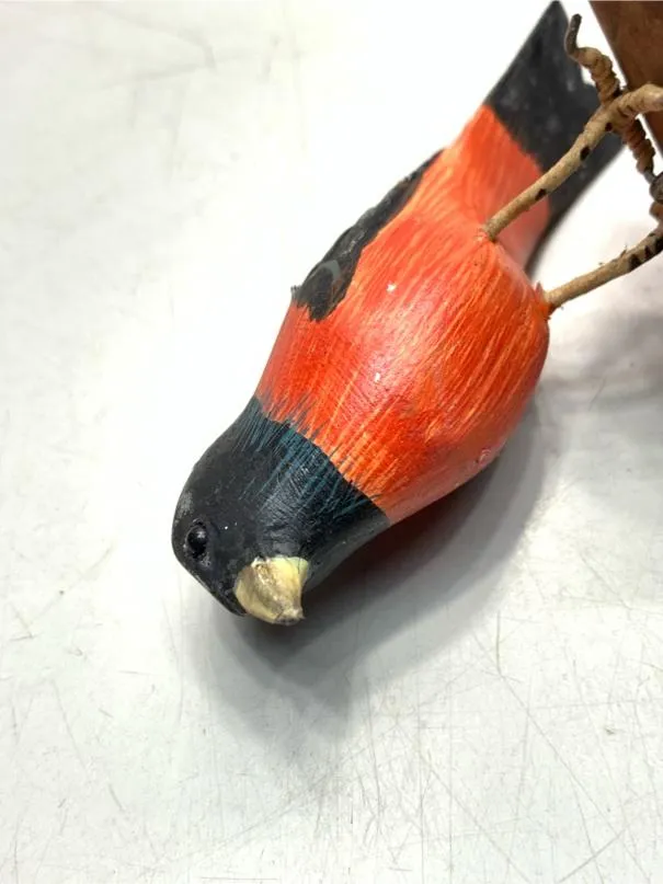 希少 ウソ 鷽 バードカービング 野鳥彫刻 木彫りの野鳥 置物