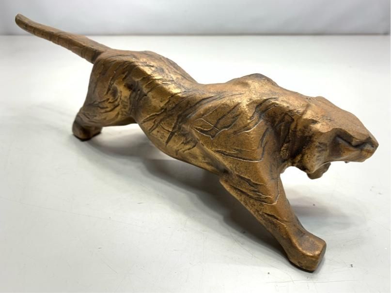 希少 虎 トラ 鉄製 置物 アンティーク ヴィンテージ ゴールド