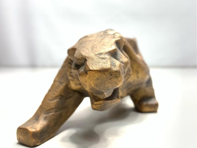 希少 虎 トラ 鉄製 置物 アンティーク ヴィンテージ ゴールド