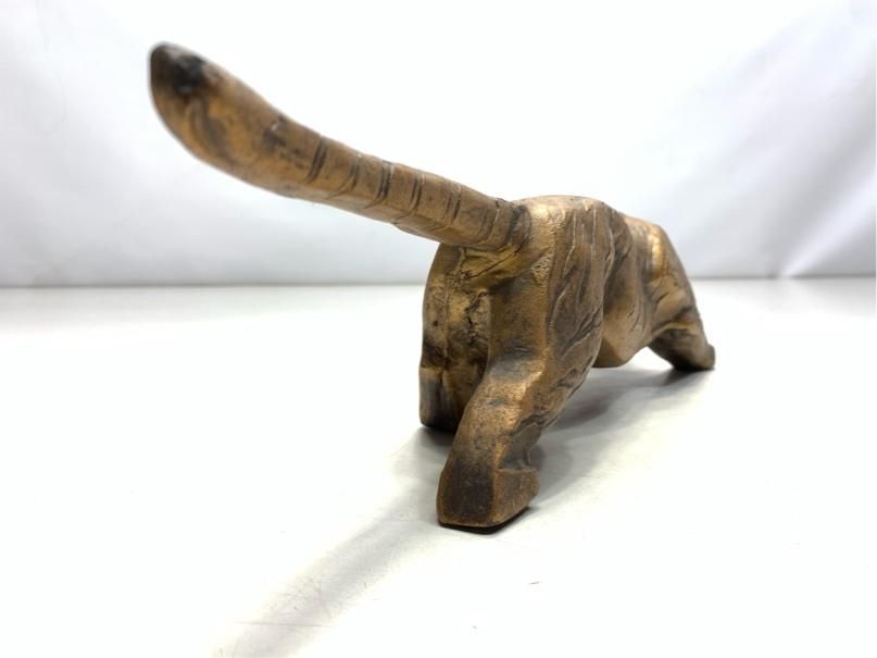 希少 虎 トラ 鉄製 置物 アンティーク ヴィンテージ ゴールド