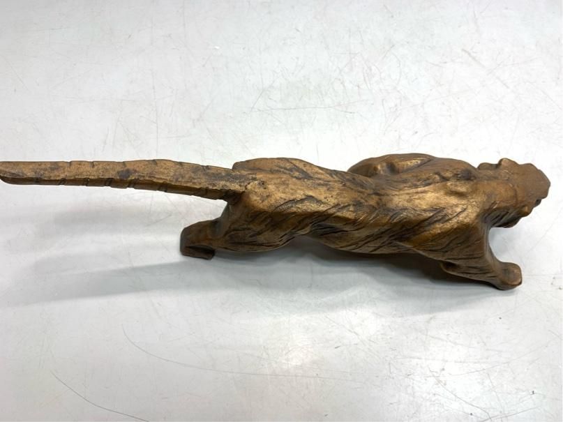 希少 虎 トラ 鉄製 置物 アンティーク ヴィンテージ ゴールド