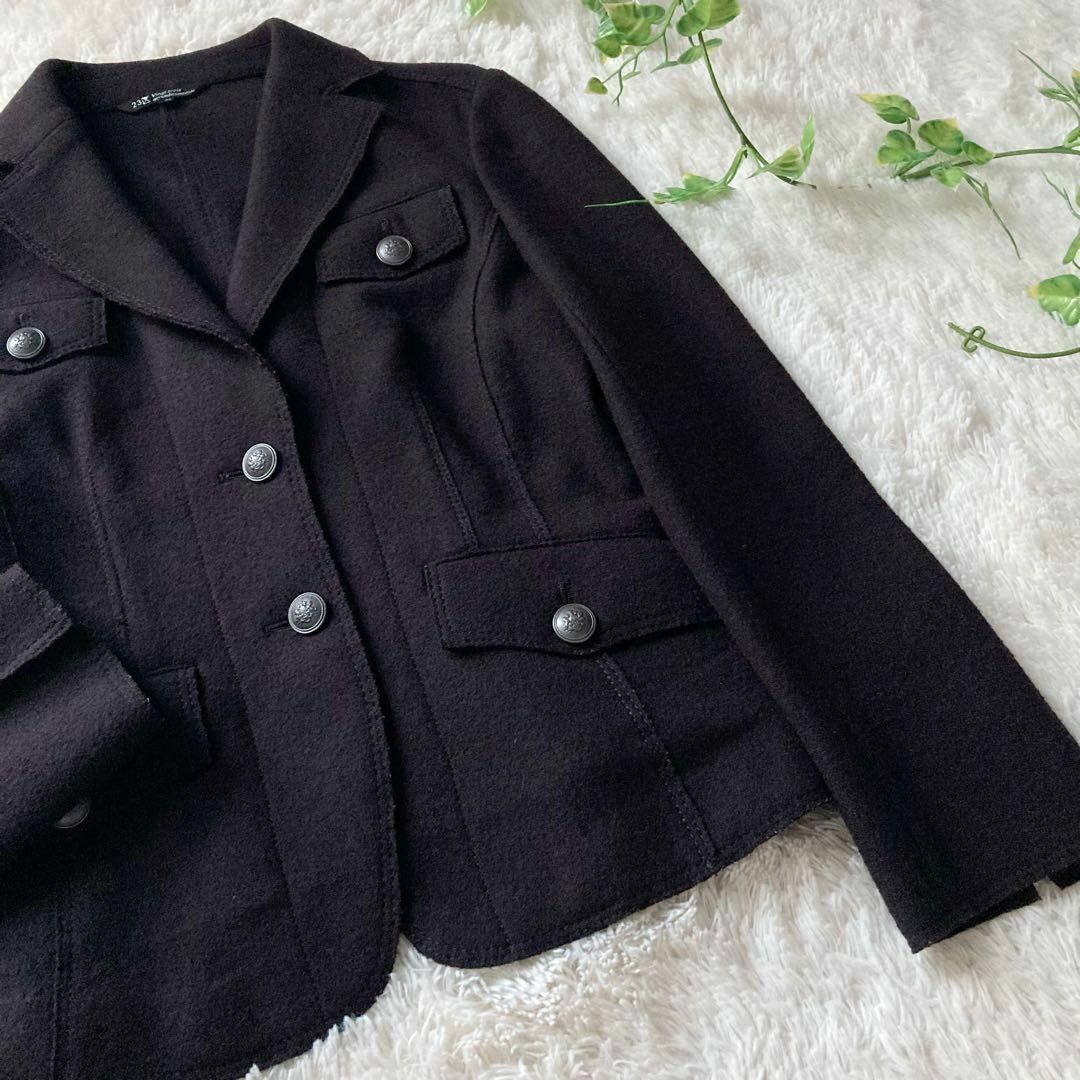 23区 アンゴラ混 ウールジャケット テーラードジャケット ブラウン 銀