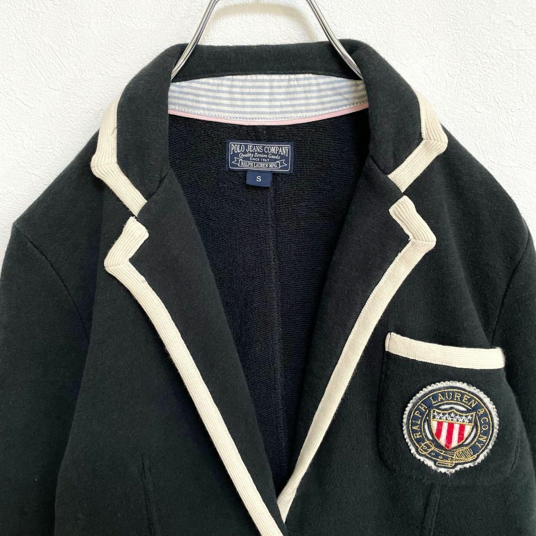 ラルフローレン スウェット生地 ワッペン刺繍 テーラードジャケット