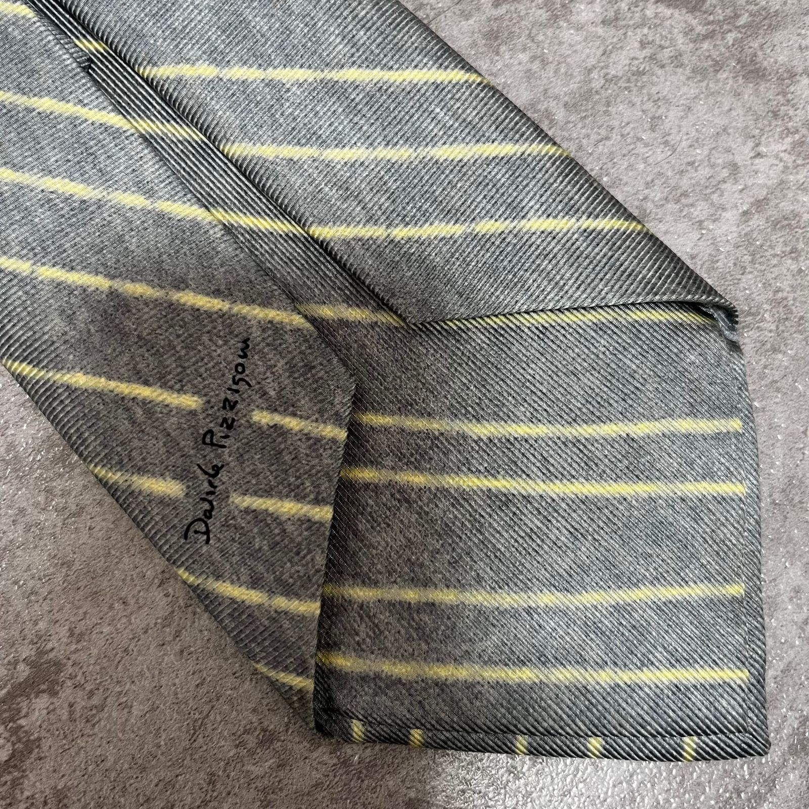 BVLGARI】ストライプネクタイ バイカラー グレー セッテピエゲ 最高級