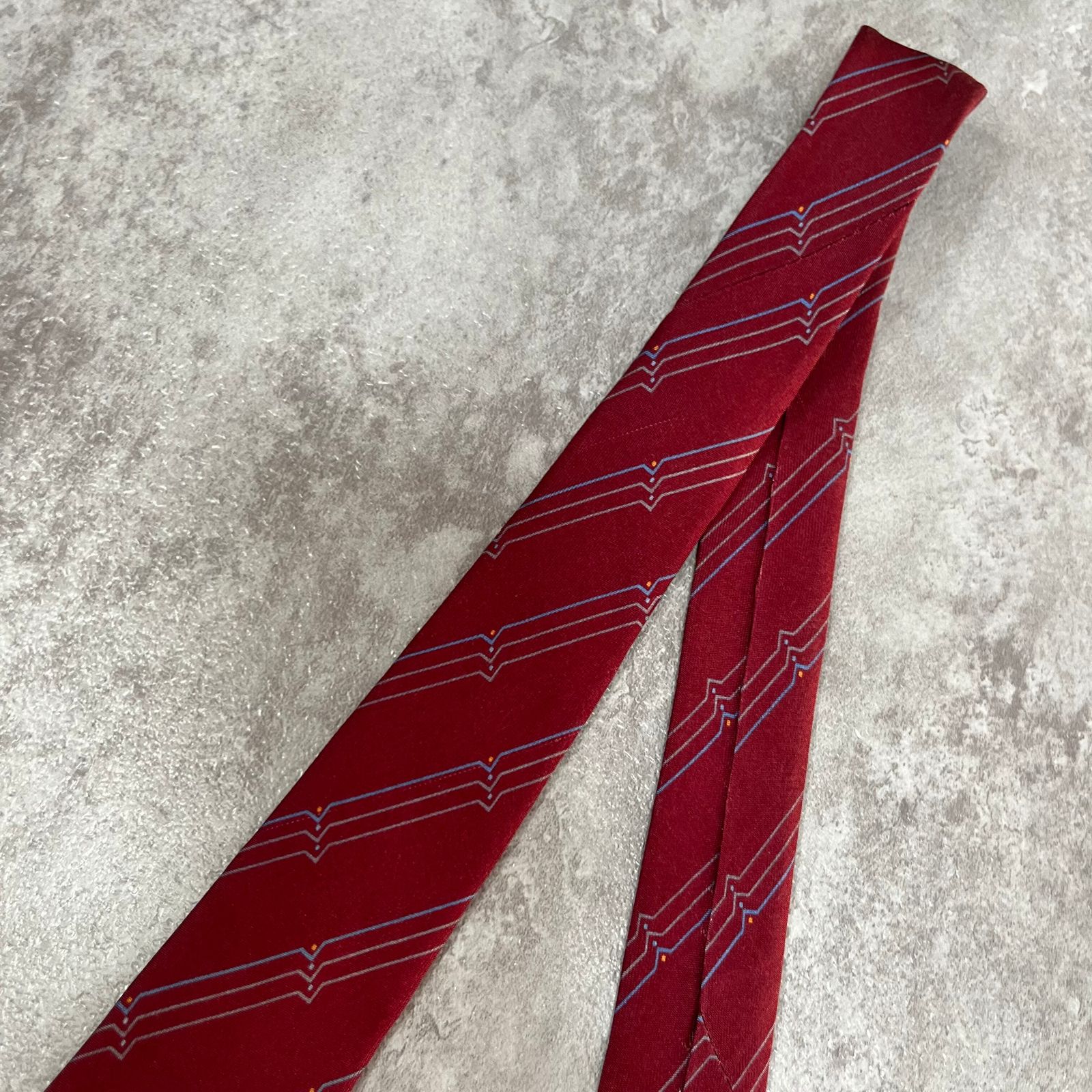 Yves Saint Laurent】レジメンタルストライプネクタイ レッド - メルカリ