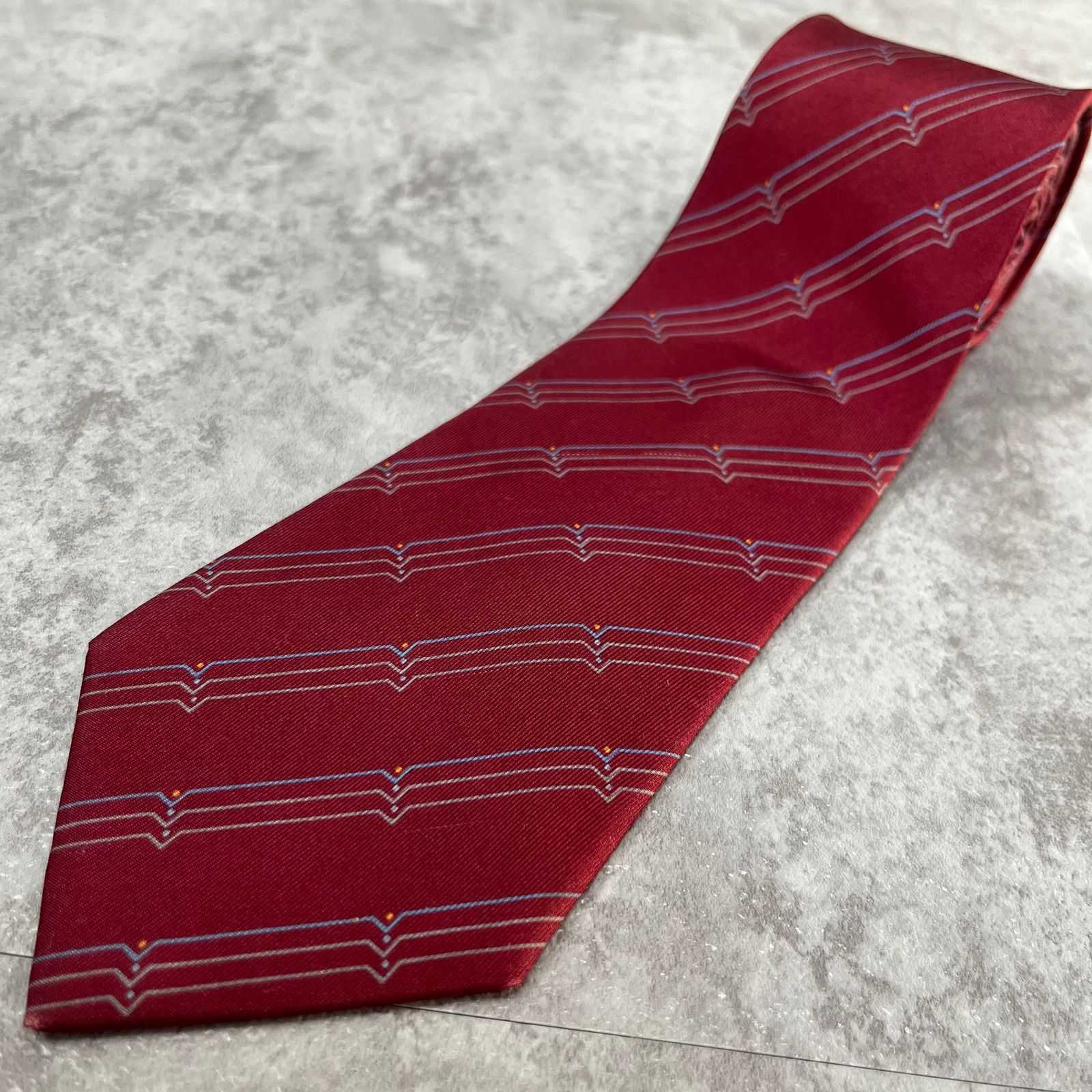 Yves Saint Laurent】レジメンタルストライプネクタイ レッド - メルカリ