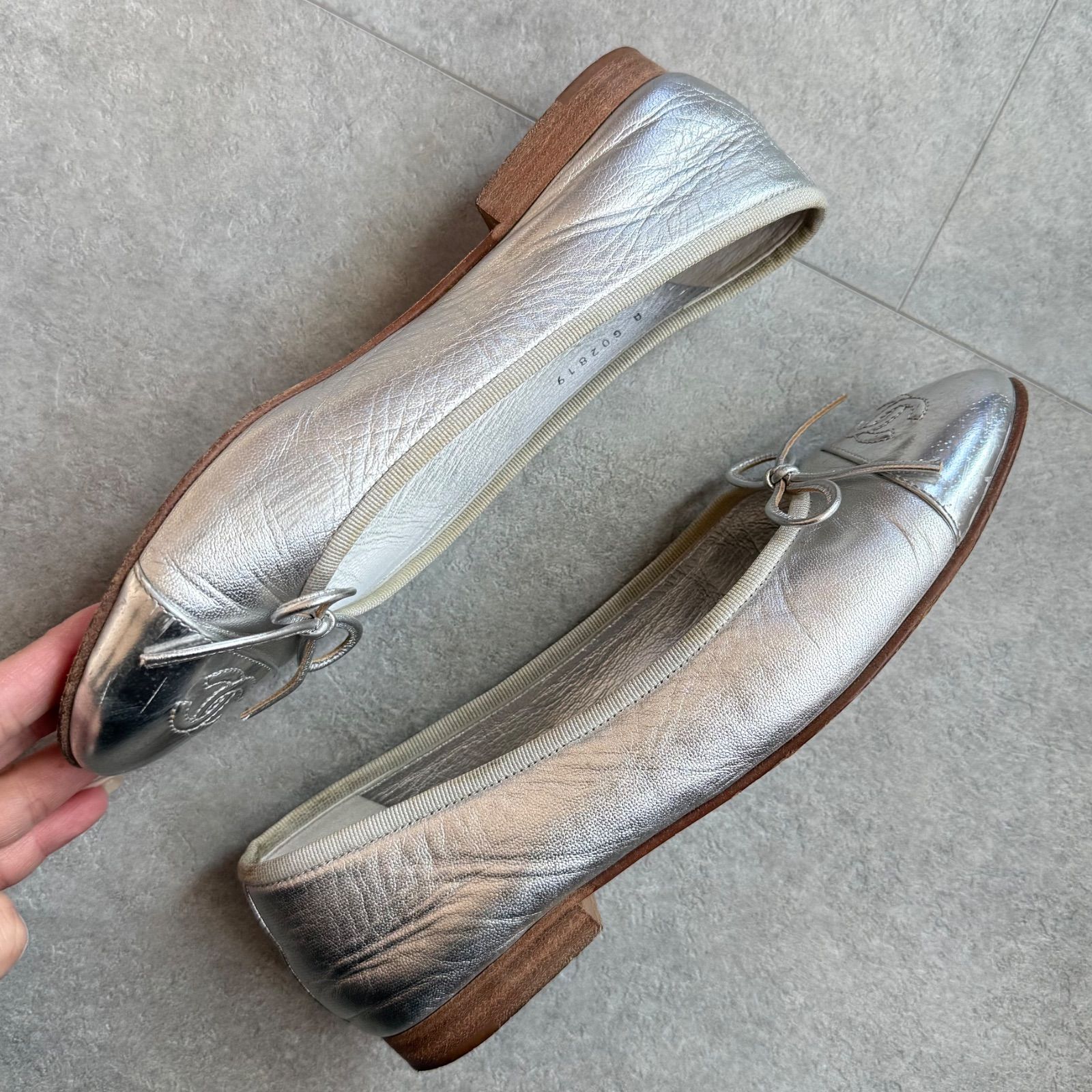 CHANEL シャネル ココマーク リボン バレエシューズ フラットシューズ