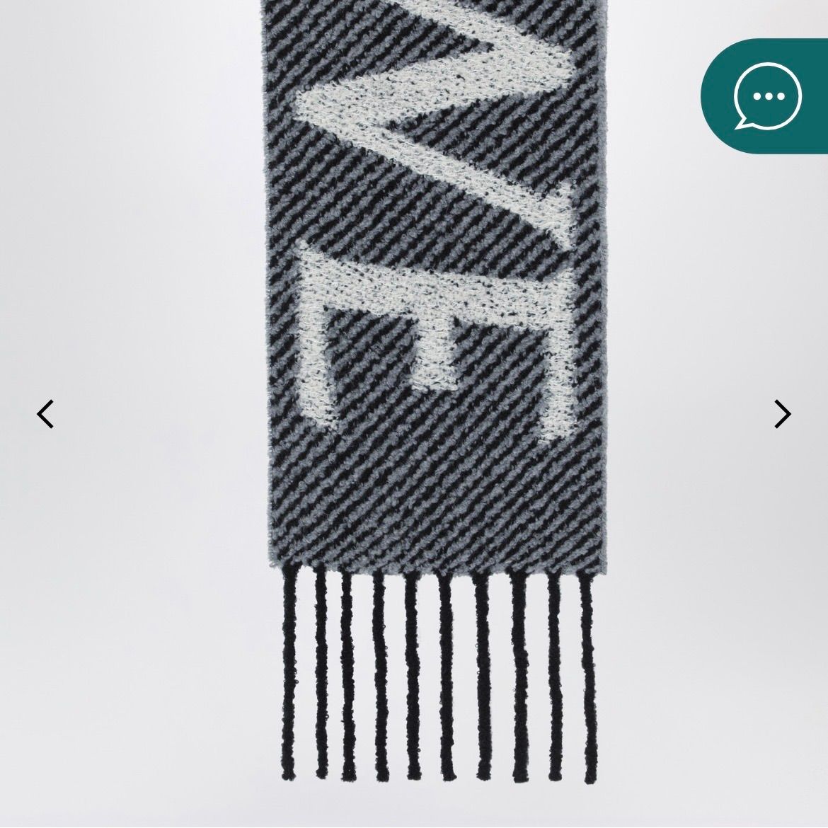 LOEWE ロエベロゴ入りウール＆アルパカ混紡マフラー ブルー