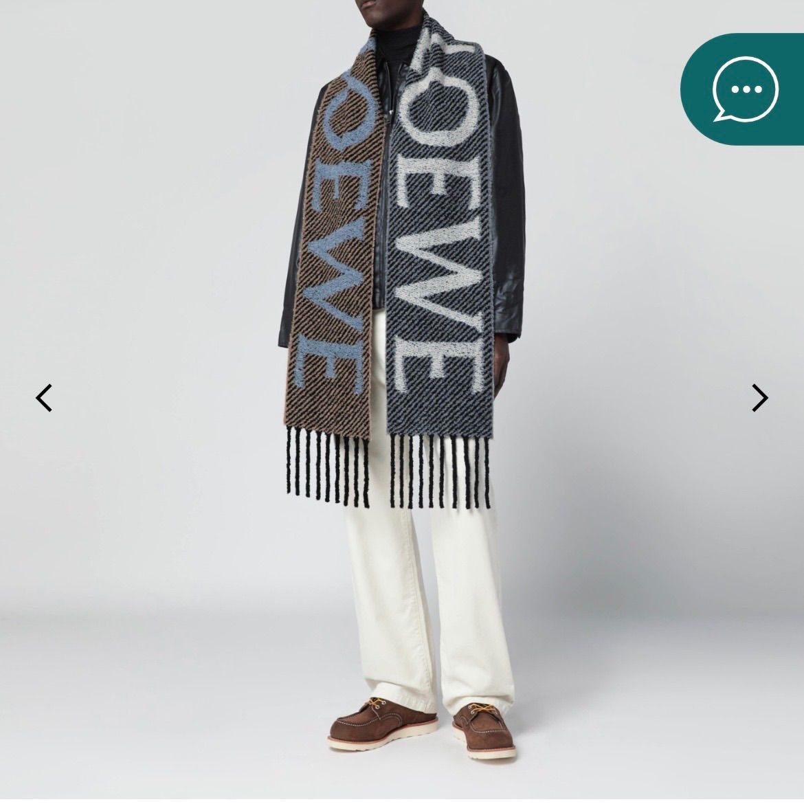 LOEWE ロエベロゴ入りウール＆アルパカ混紡マフラー（ブルー - メルカリ