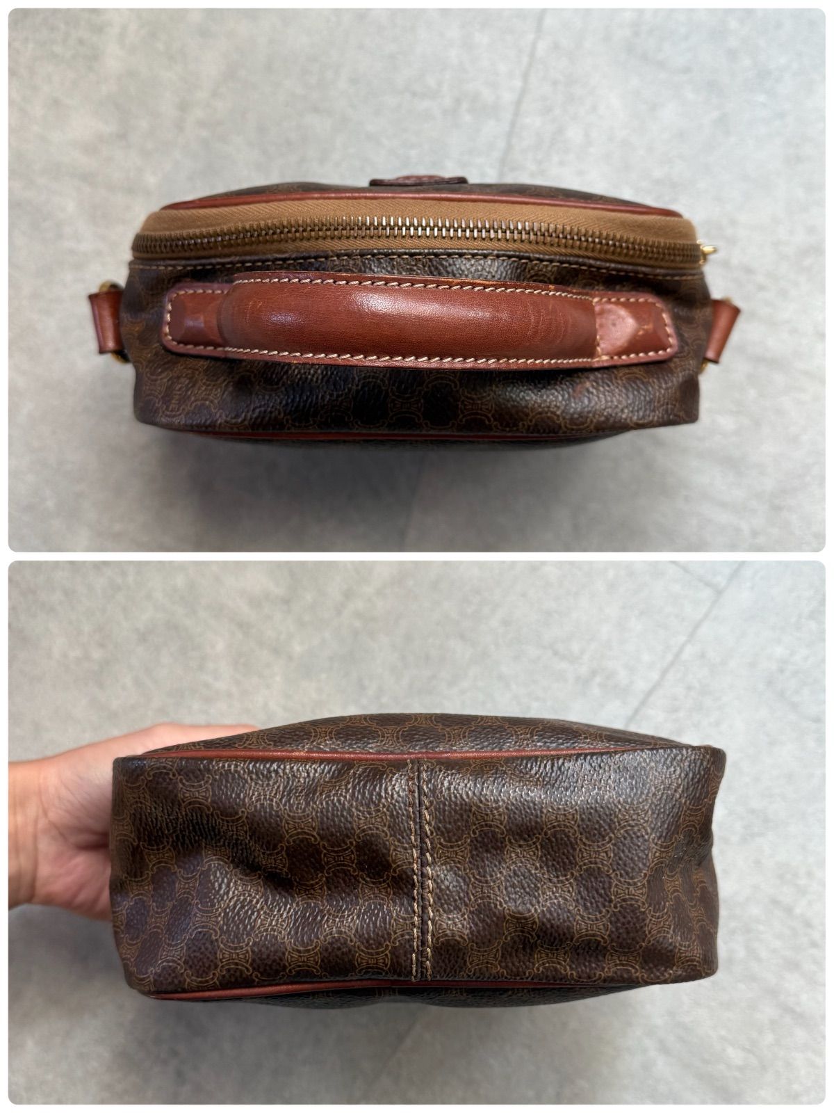 CELINE セリーヌ マカダム柄 ヴィンテージ ミニハンドバック ポーチ