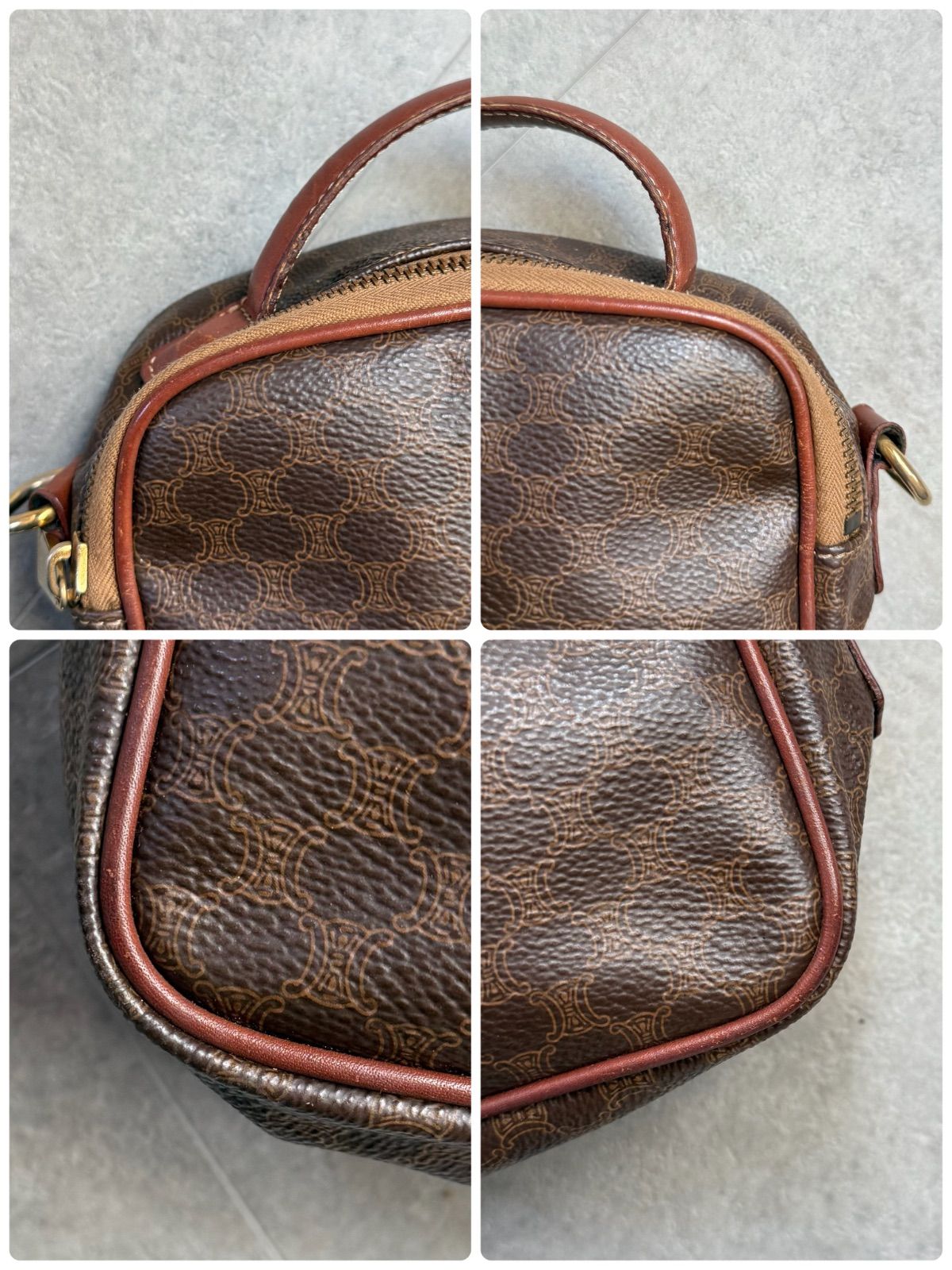 CELINE セリーヌ マカダム柄 ヴィンテージ ミニハンドバック ポーチ