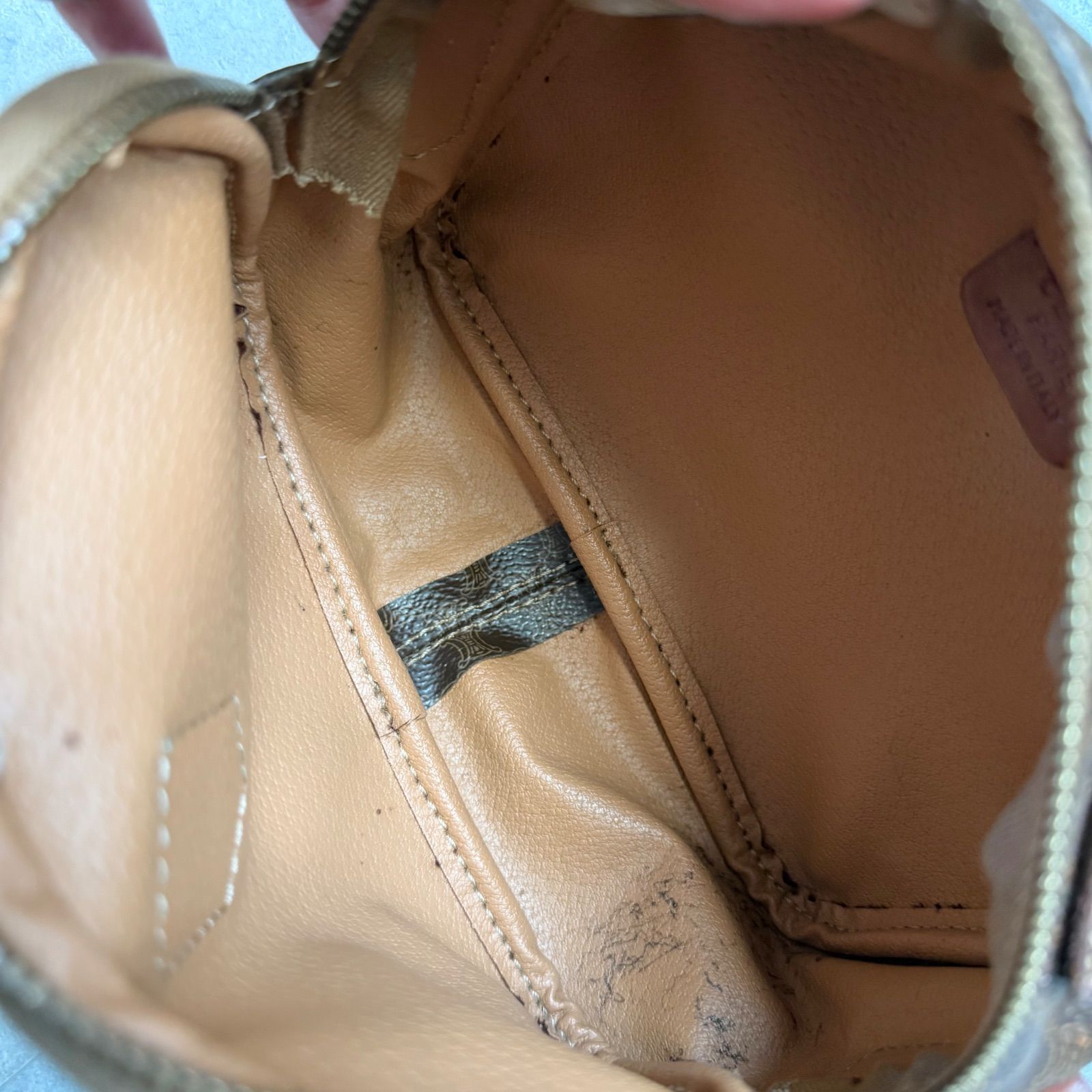 CELINE セリーヌ マカダム柄 ヴィンテージ ミニハンドバック ポーチ