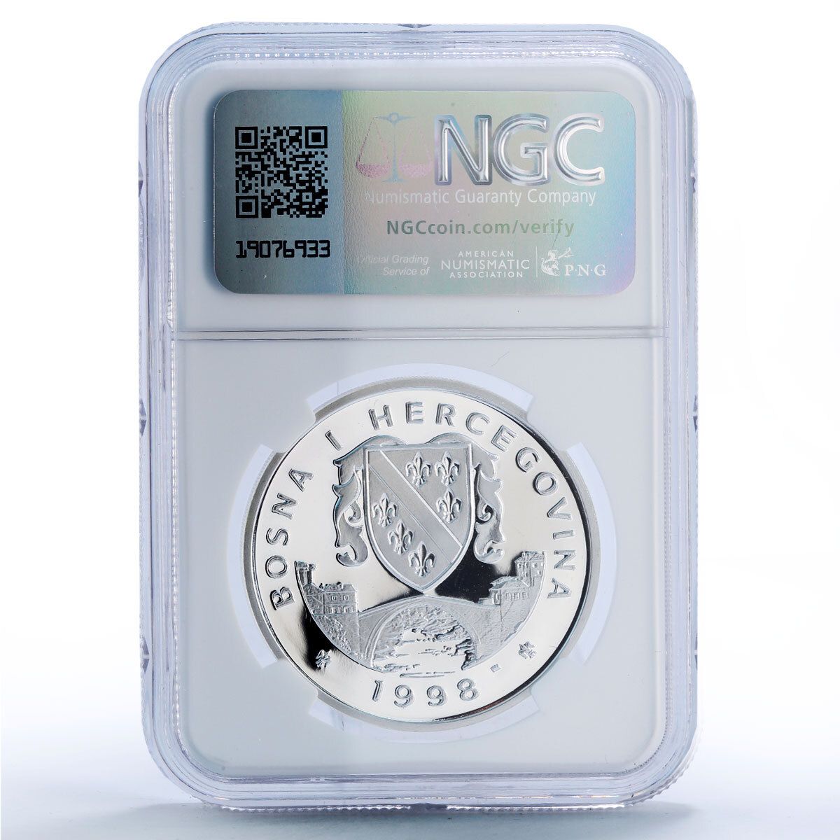 ボスニア・ヘルツェゴビナ 10マラカ ダイアナ妃 政治 PF69 NGC 銀貨