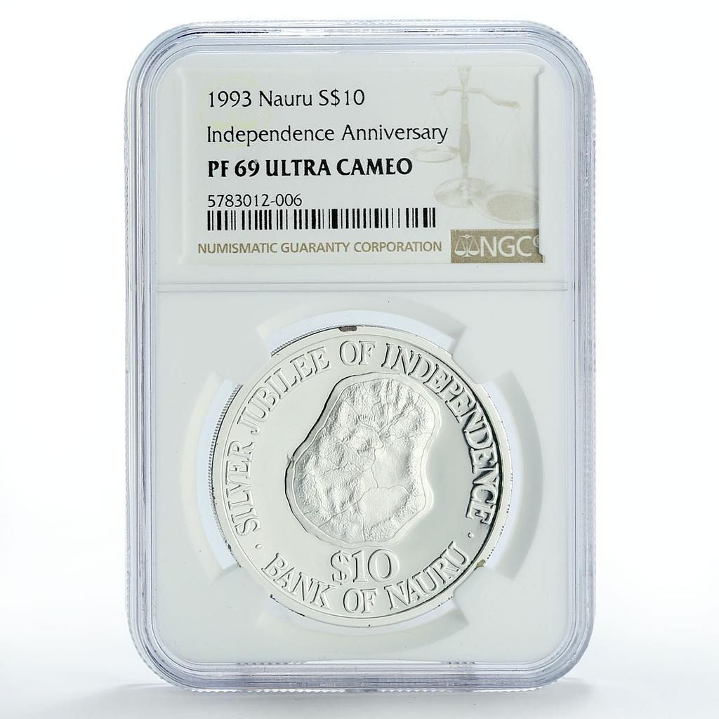 ナウル 10ドル 独立25周年記念 KM-1 PF69 NGC銀貨 1993年 - メルカリ