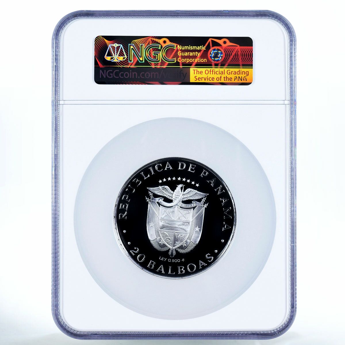 パナマ 20バルボア シモン・ボリバル建国200周年記念 PF69 NGC銀貨