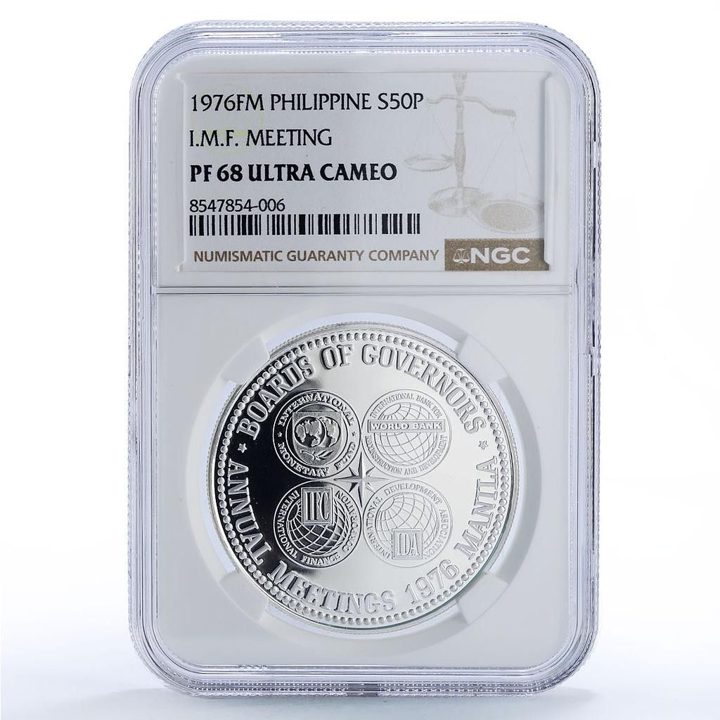 フィリピン 50ピソ 理事会 IMF PF68 NGC 銀貨 1976年 - メルカリ