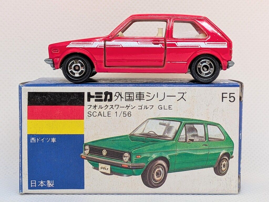 トミー トミカ青箱日本製 フォルクスワーゲン ゴルフ GLE/赤 F5-2-3