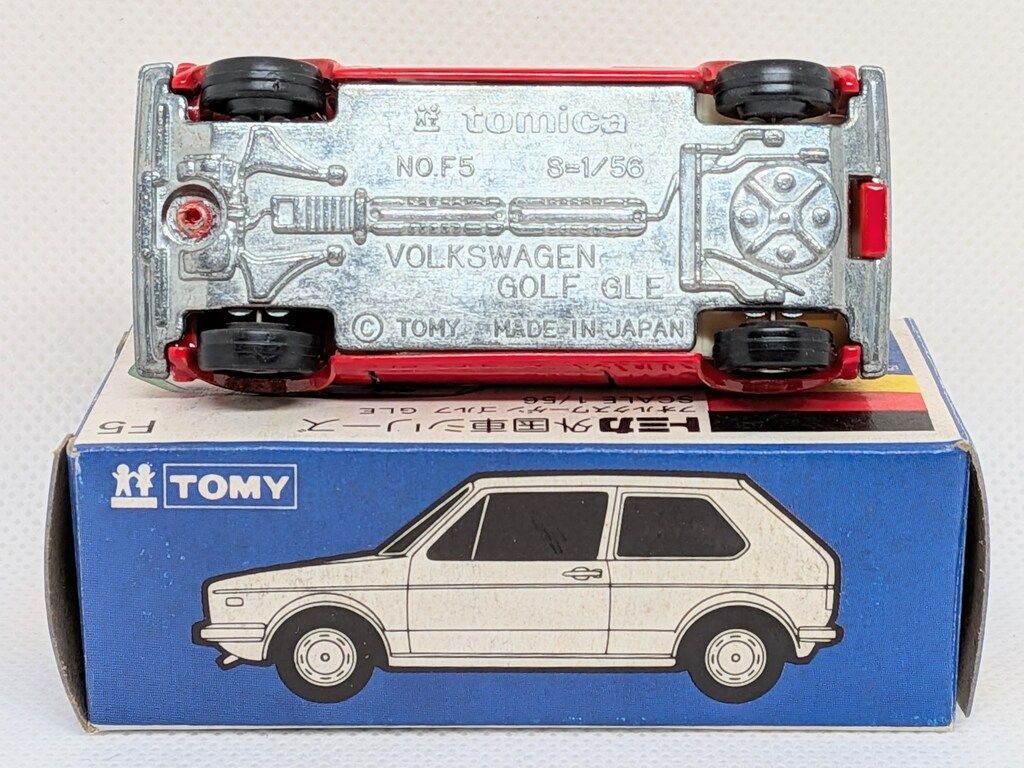 F5 ゴルフ　青箱　日本製　赤 トミー トミカ青箱日本製 フォルクスワーゲン ゴルフ GLE/赤 F5-2-3