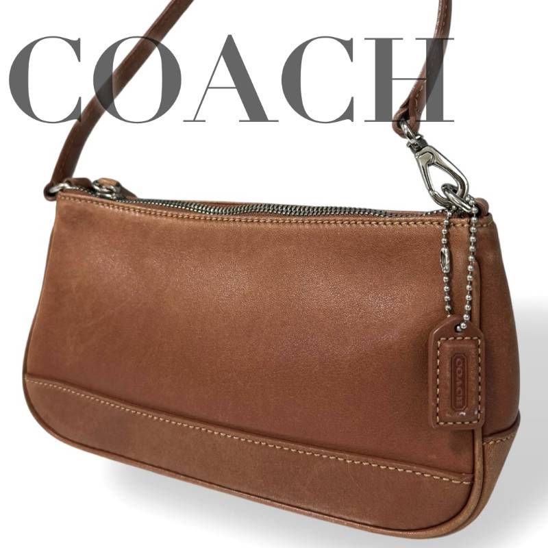 COACH コーチ アクセサリーポーチ シグネチャー ブラウン ワンショルダー COACH コーチ☆ショルダーバッグ アクセサリーポーチ ワンショルダー