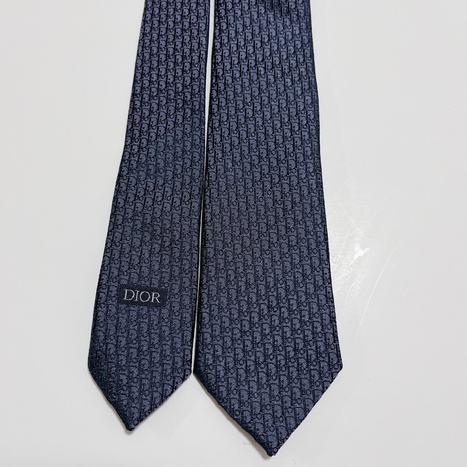 美品 ディオールオム ネクタイ ハイブランド トロッター柄 光沢