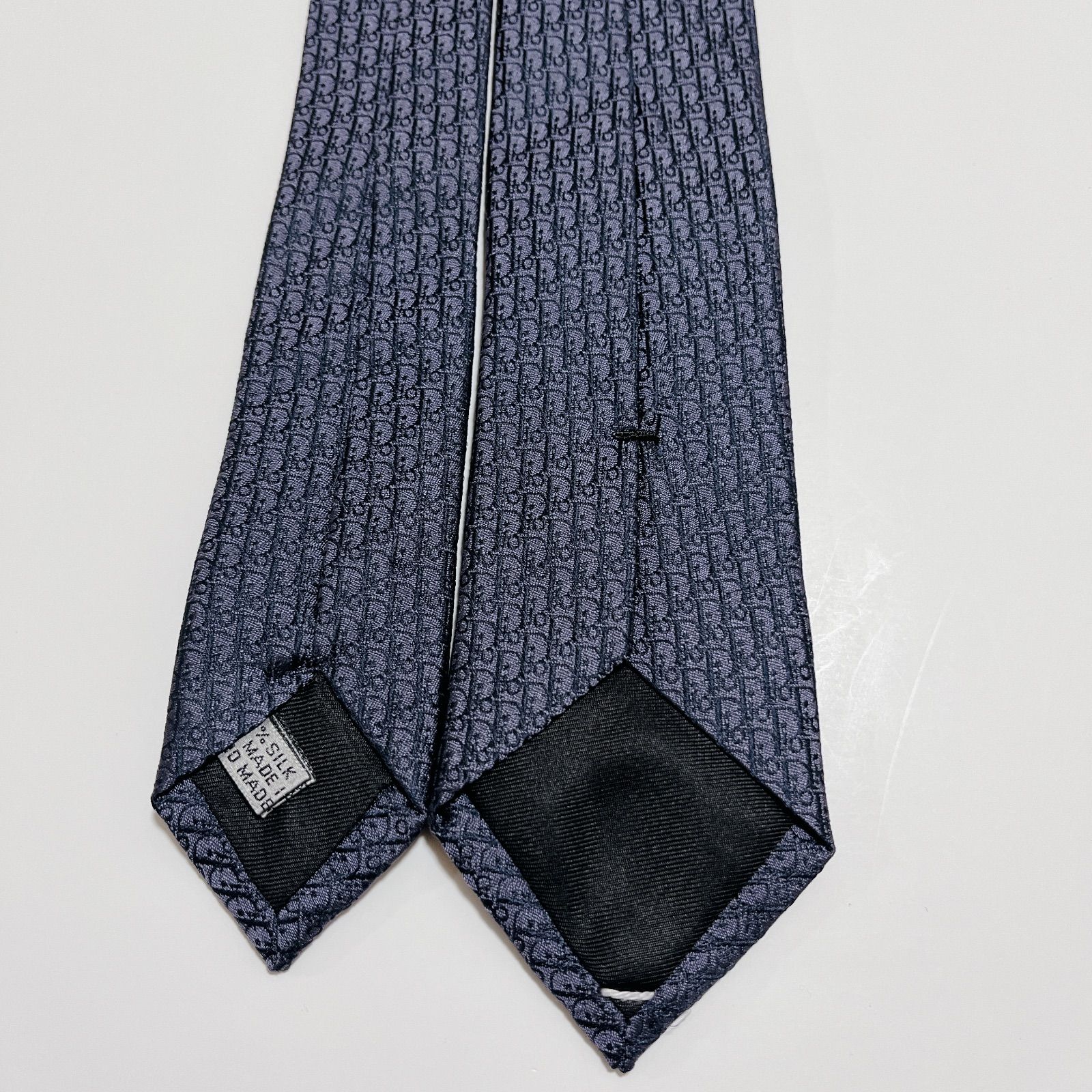 美品 ディオールオム ネクタイ ハイブランド トロッター柄 光沢