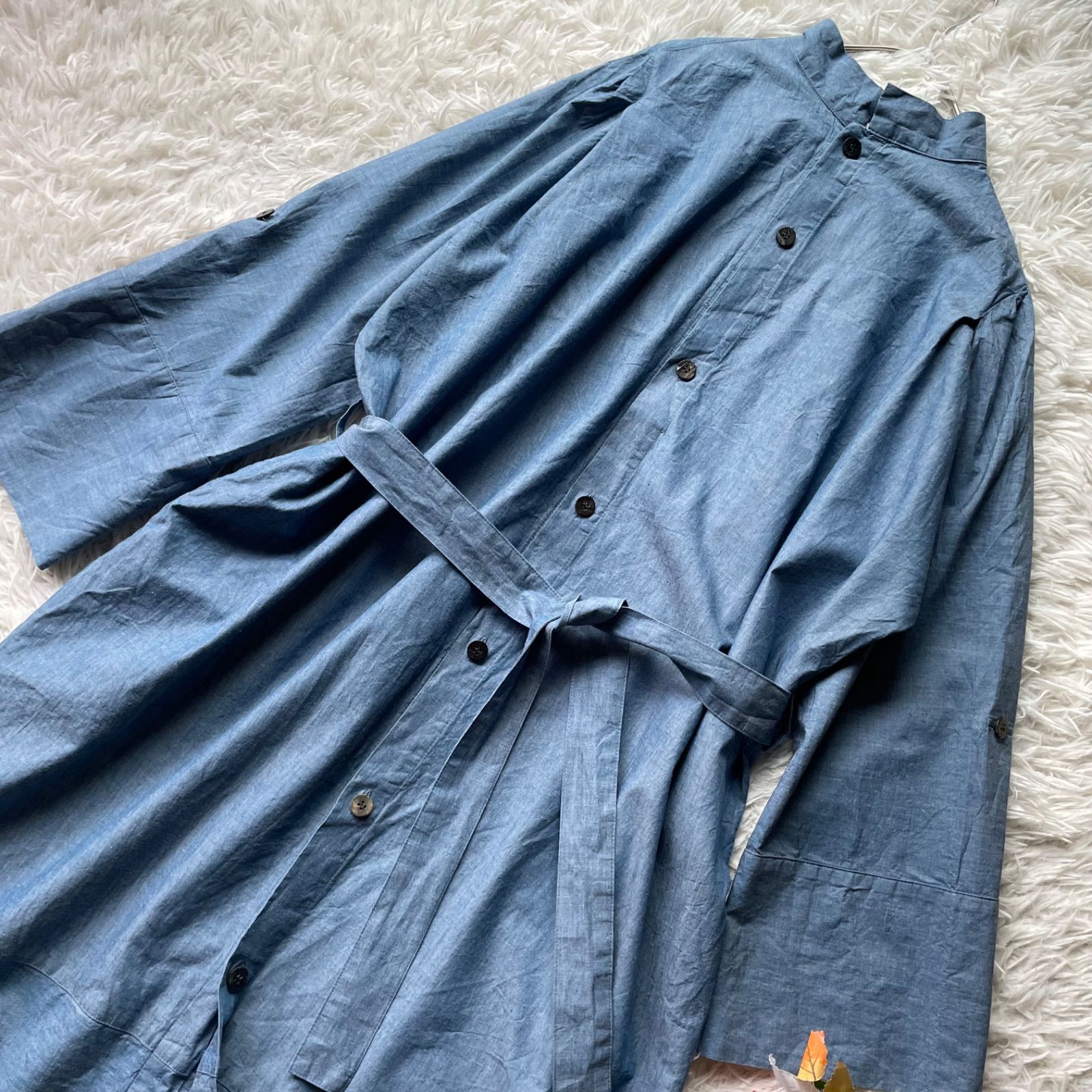 美品 Plantation イッセイミヤケ 0 wasteデニムワンピース 2way ロング