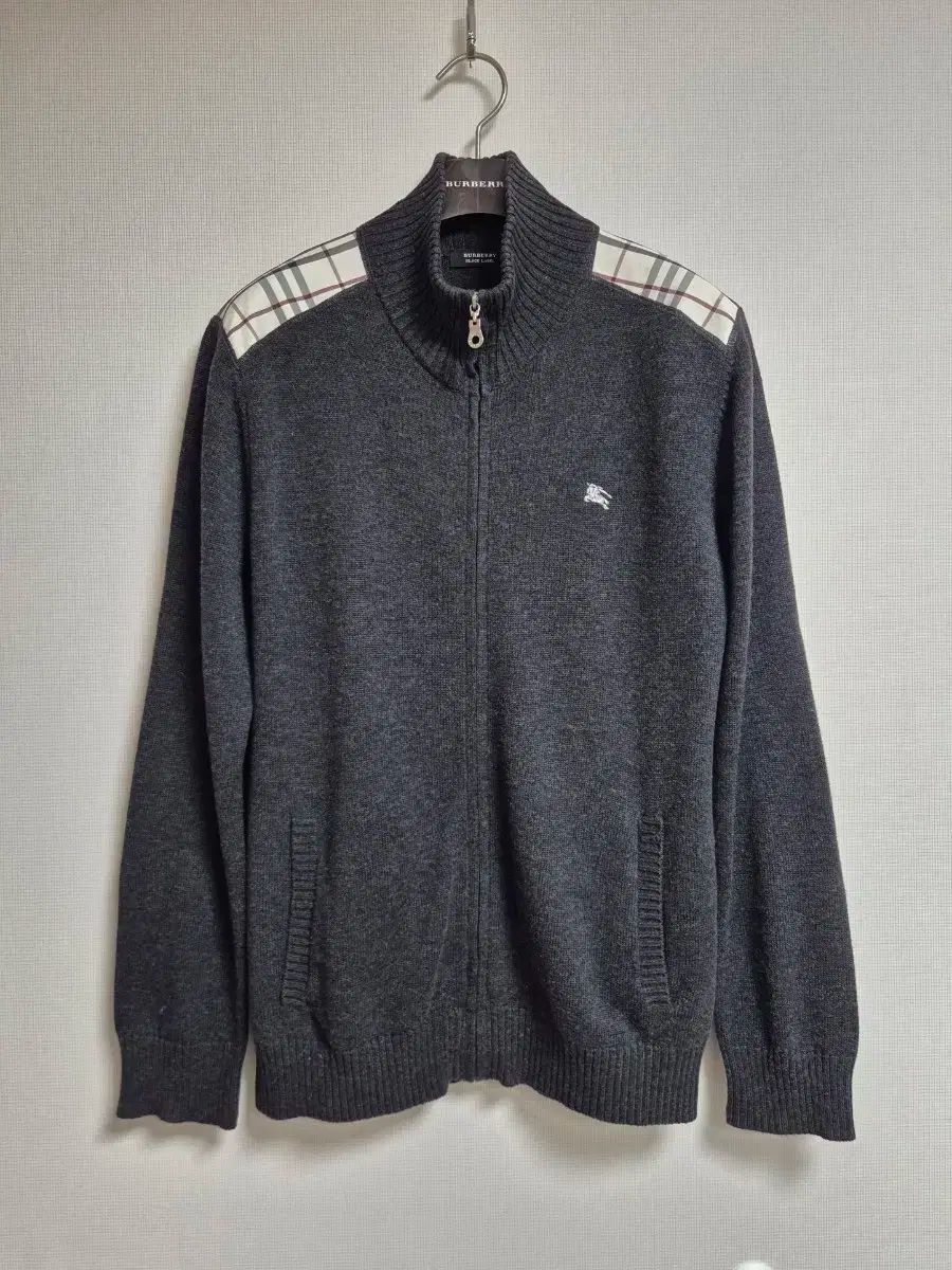 バーバリー ブラックレーベル チェック ショール カーディガン ジップ
