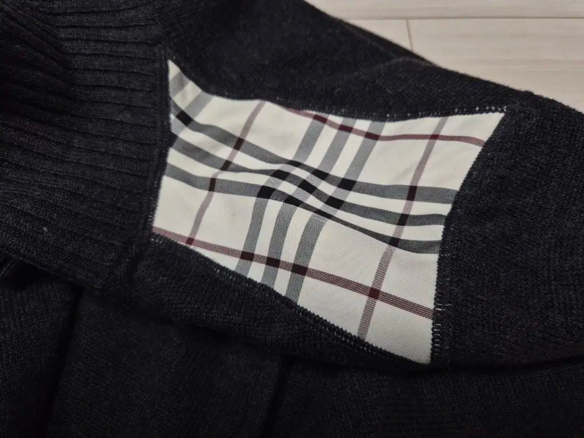 バーバリー ブラックレーベル チェック ショール カーディガン ジップ
