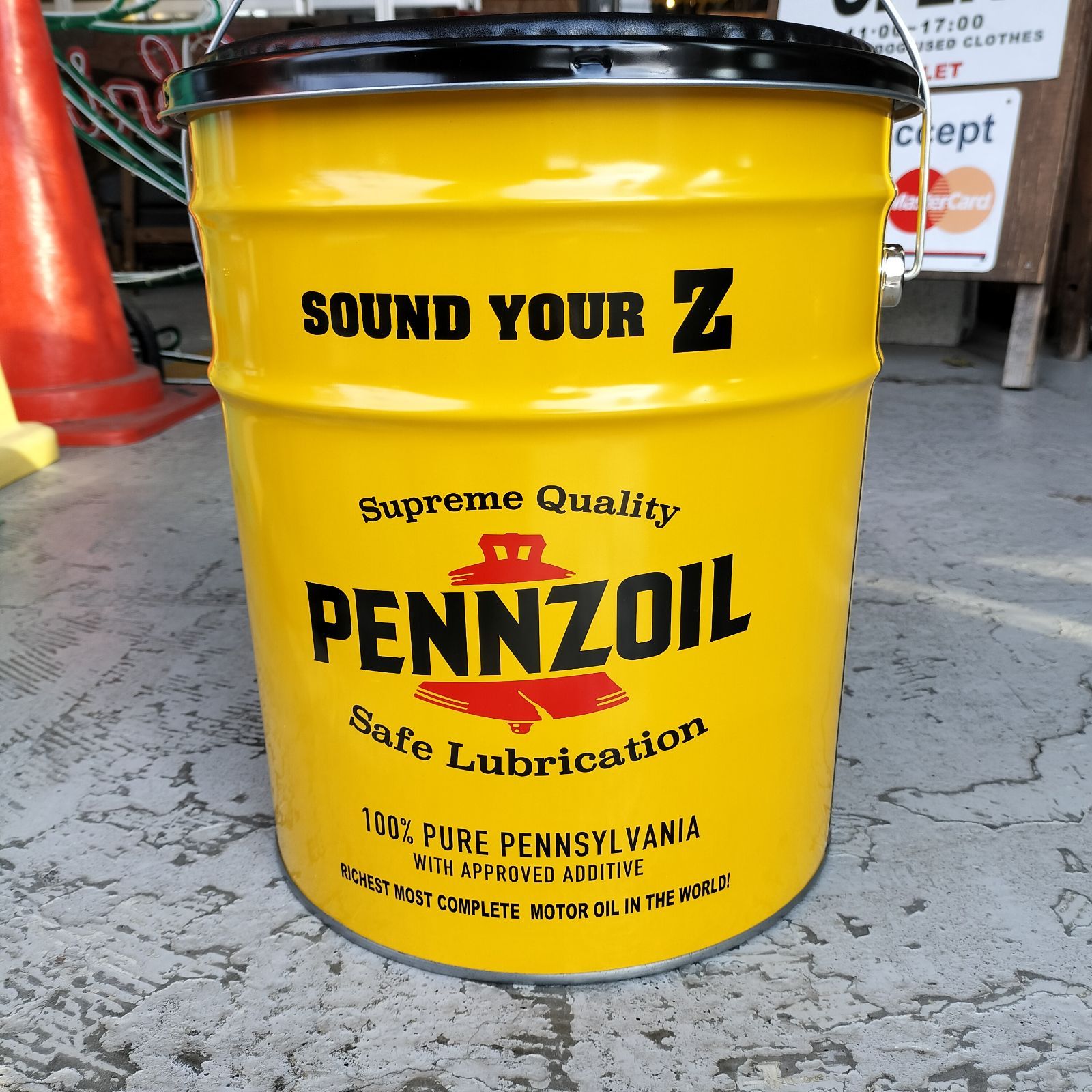ペール缶スツール/pennzoil ペンズオイル/アメリカン雑貨 ガレージ