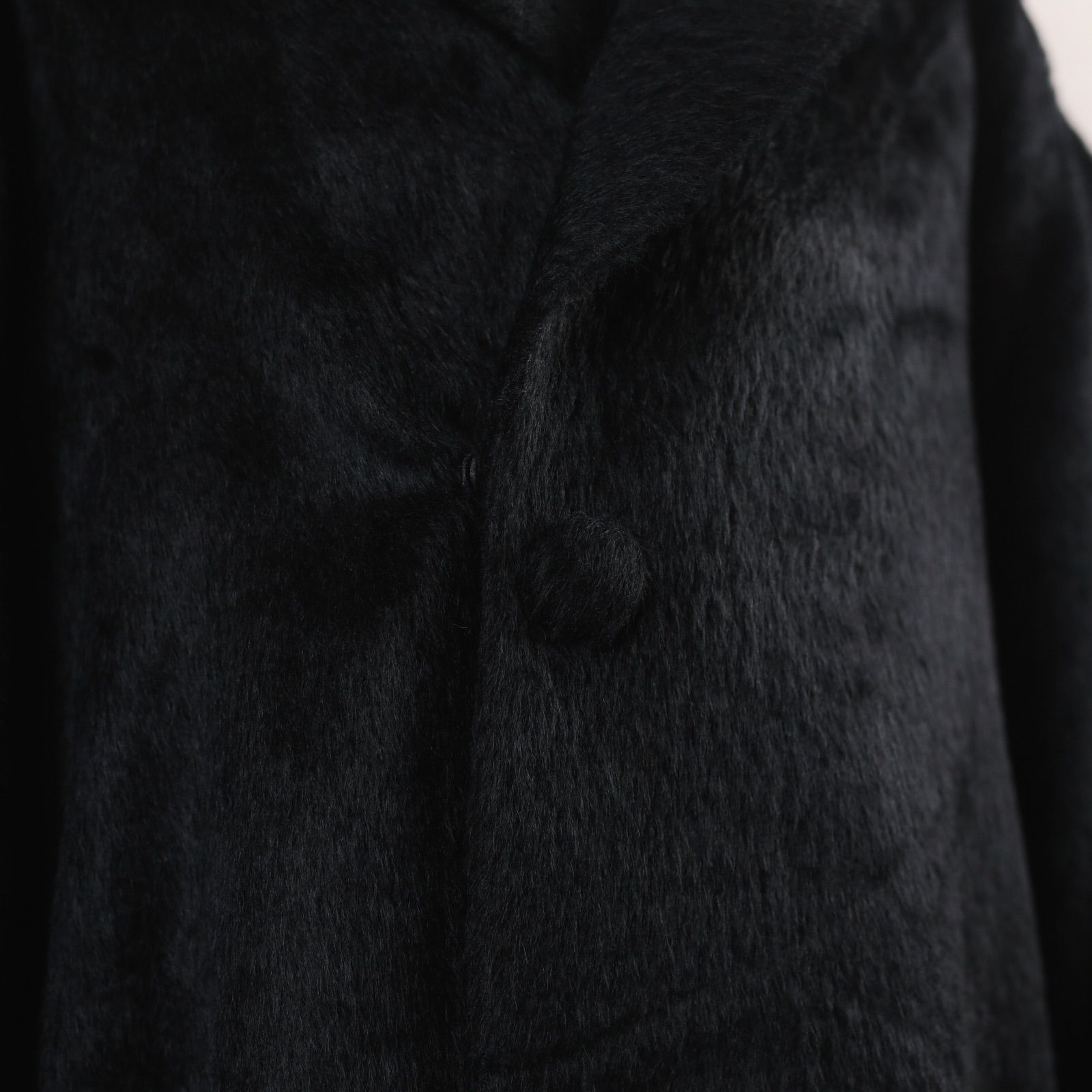 着物コート ブラック 着物 和装 防寒 冬用 スーリー アルパカ ウール へちま衿 フリーサイズ C-3