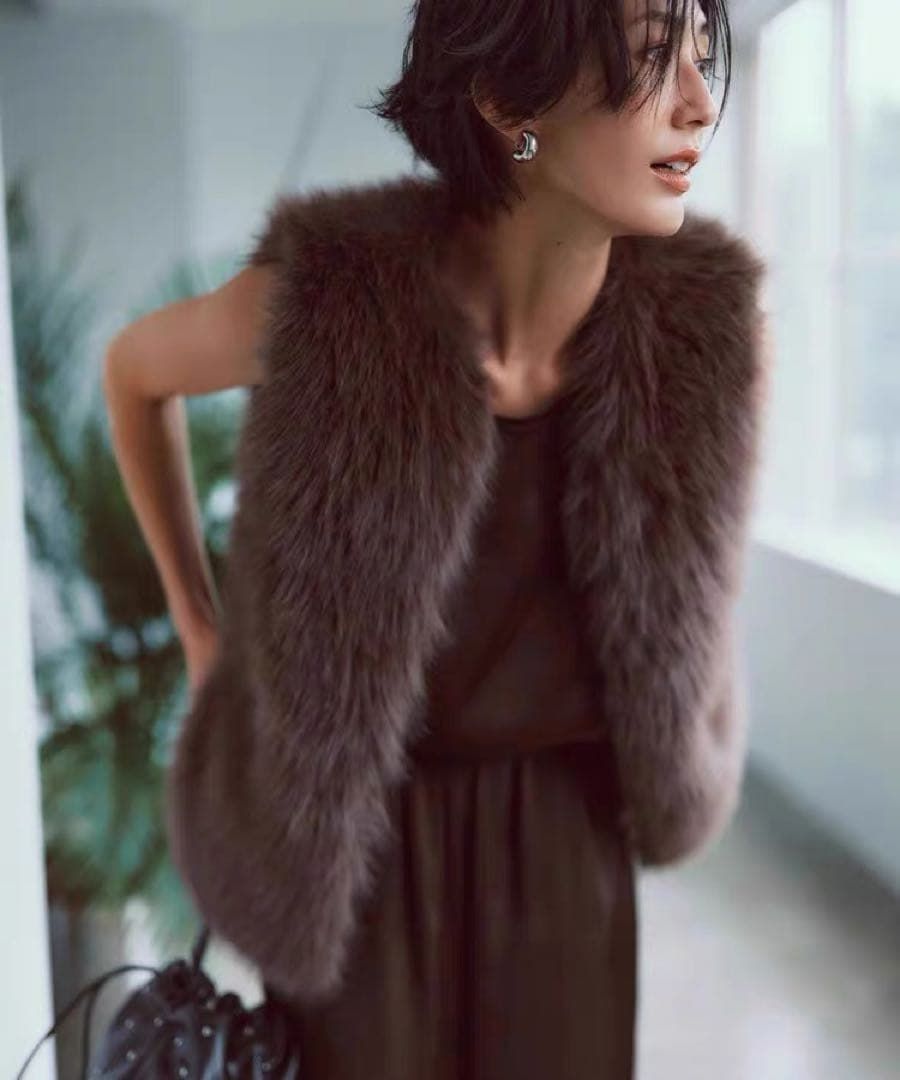 828y*美品 Arpege story アルページュストーリー ファーベスト ジレ