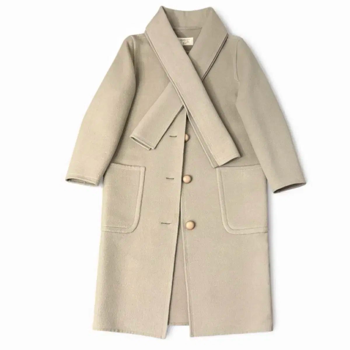 ヴィンテージGivenchyジバンシィコート GIVENCHY ジバンシィ ヴィンテージ ウール ロングコート マフラー SET