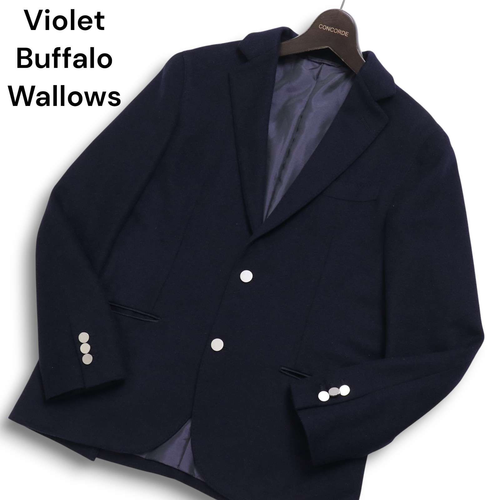 Violet Buffalo Wallows テーラードジャケット ブラック S Violet Buffalo Wallows ドレステリア ウール カシミヤ混☆ テーラード