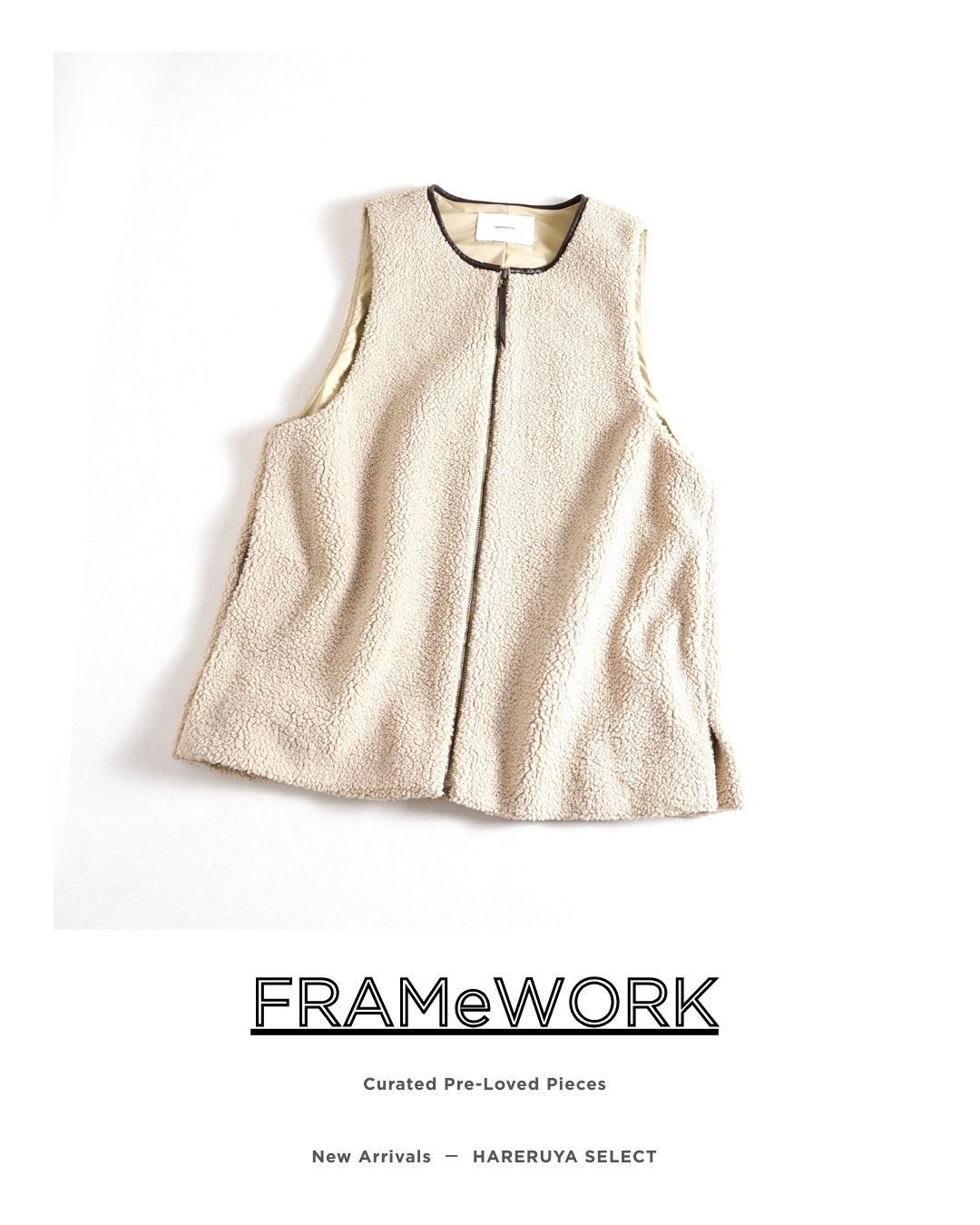830y*FRAMeWORK フレームワーク ボアベスト ベージュ FREE - メルカリ