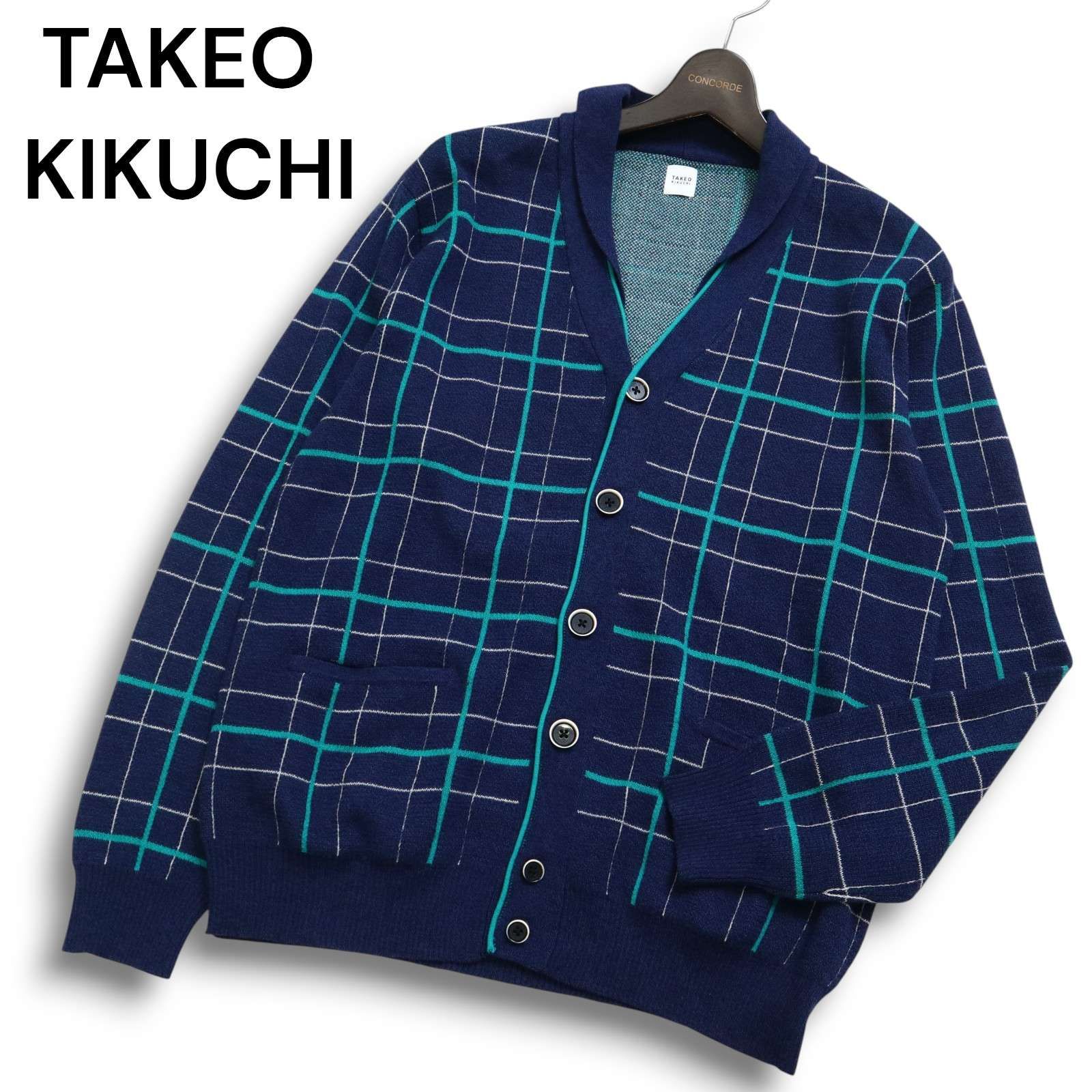 美品☆ TAKEO KIKUCHI タケオキクチ 秋冬 ニット チェック 