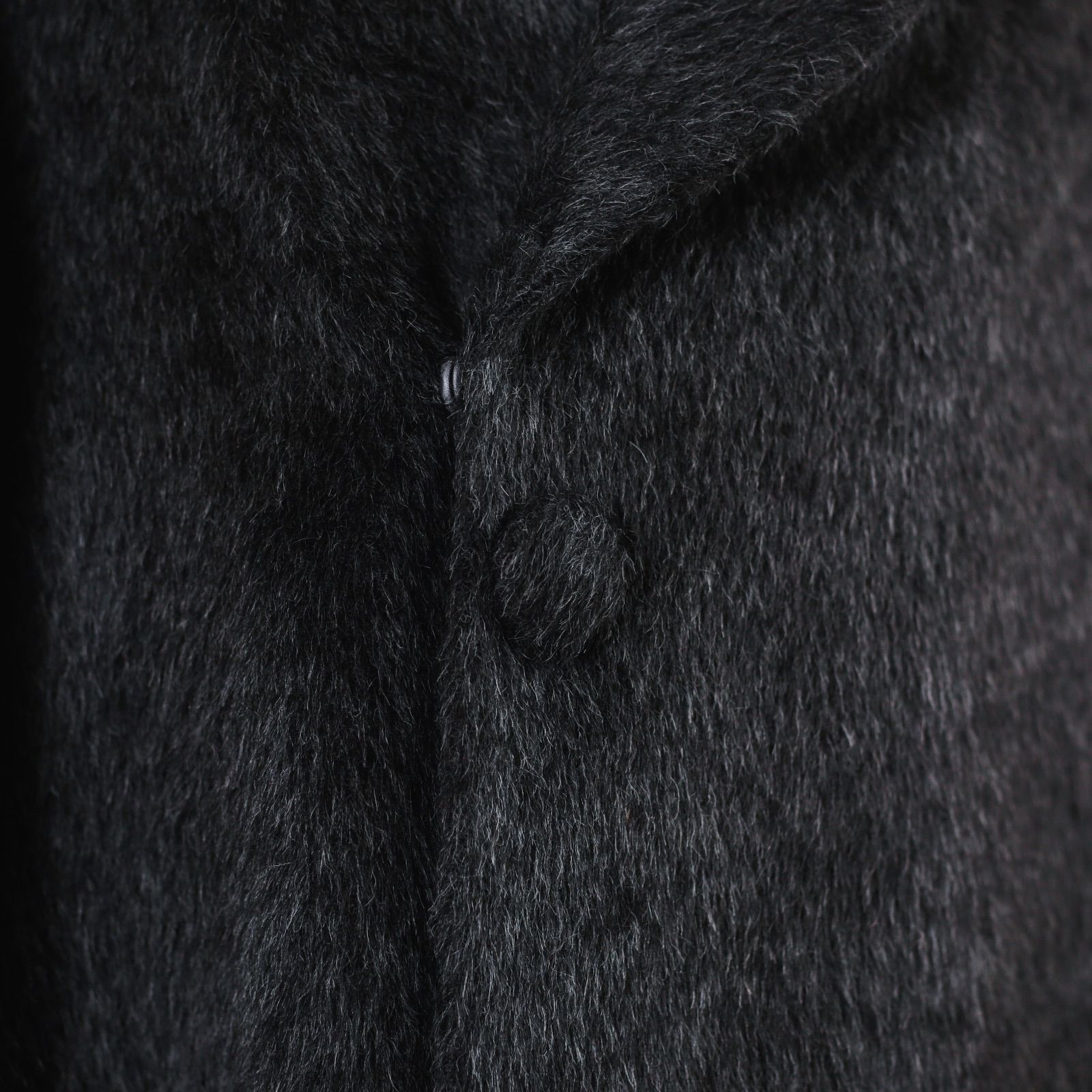 着物コート ダークグレー 着物 和装 防寒 冬用 スーリー アルパカ ウール へちま衿 フリーサイズ C-5