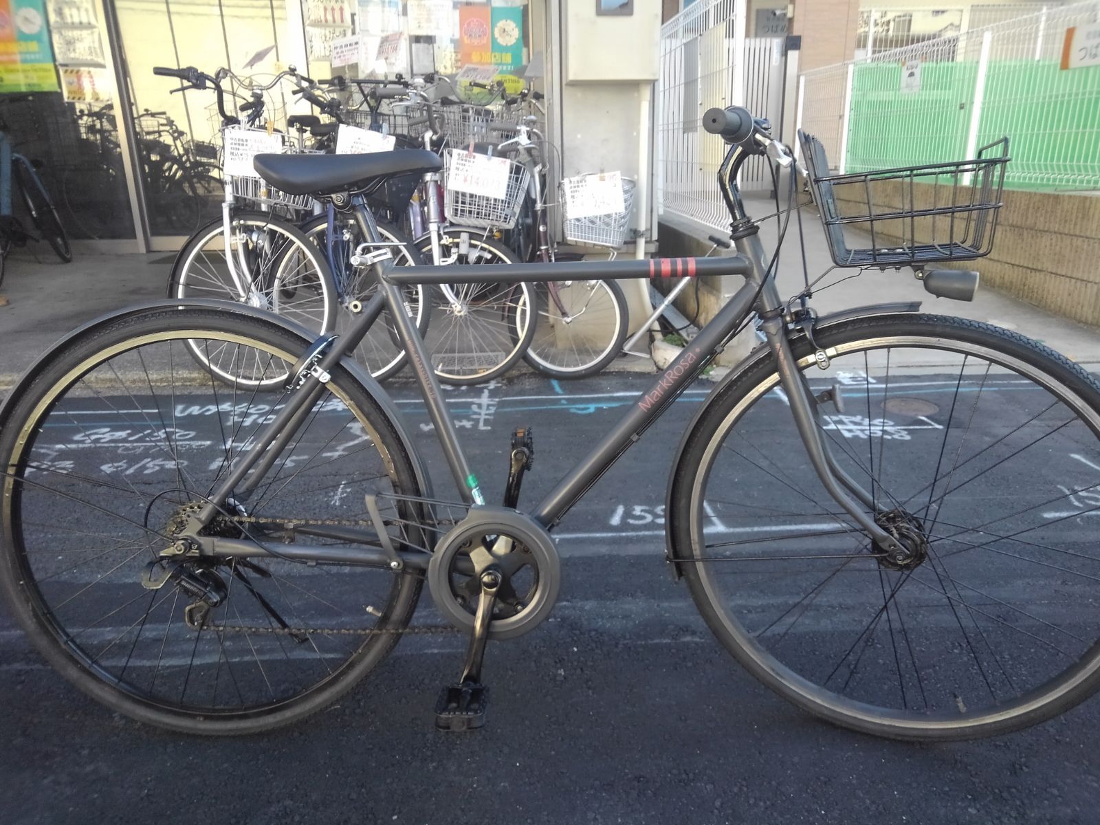 名古屋市昭和区 自転車３８４８ 前後タイヤ ブリヂストン マークローザ MR 76 DT ２７インチ ７段ギヤ LEDオートライト